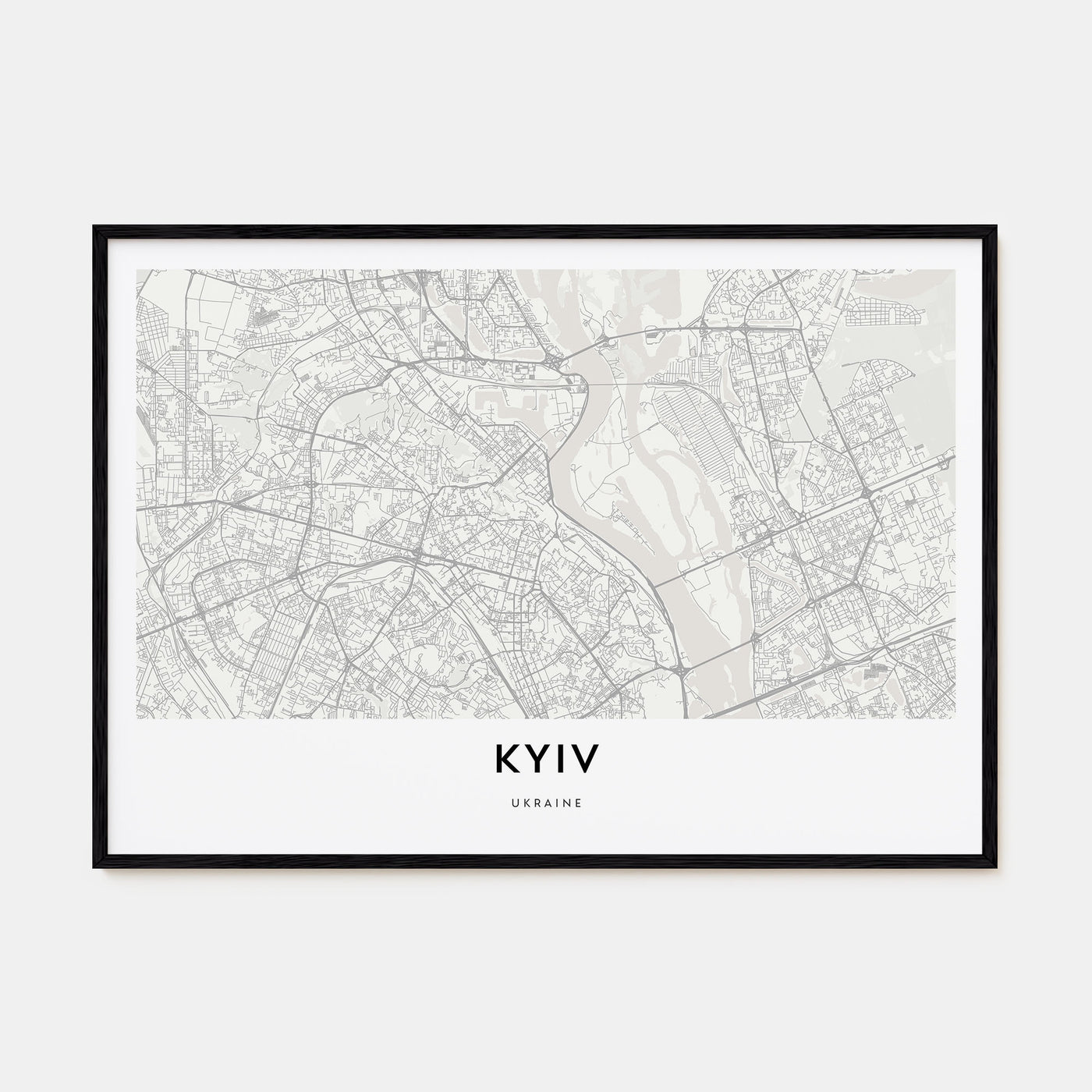 Kyiv Map Landscape Poster