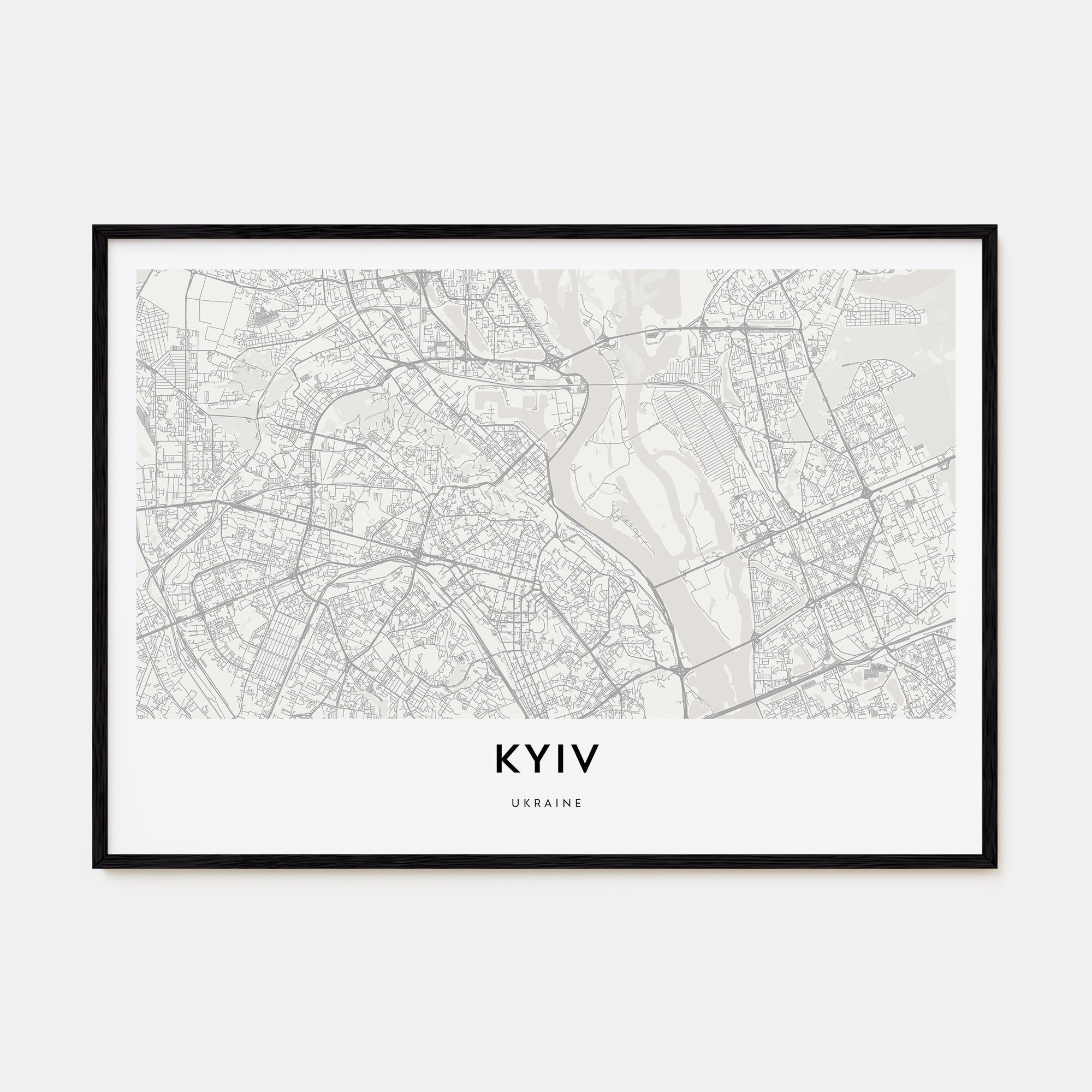 Kyiv Map Landscape Poster