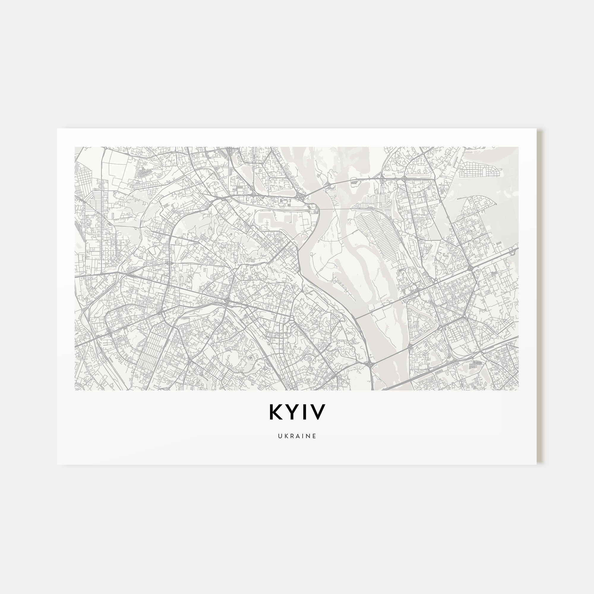 Kyiv Map Landscape Poster