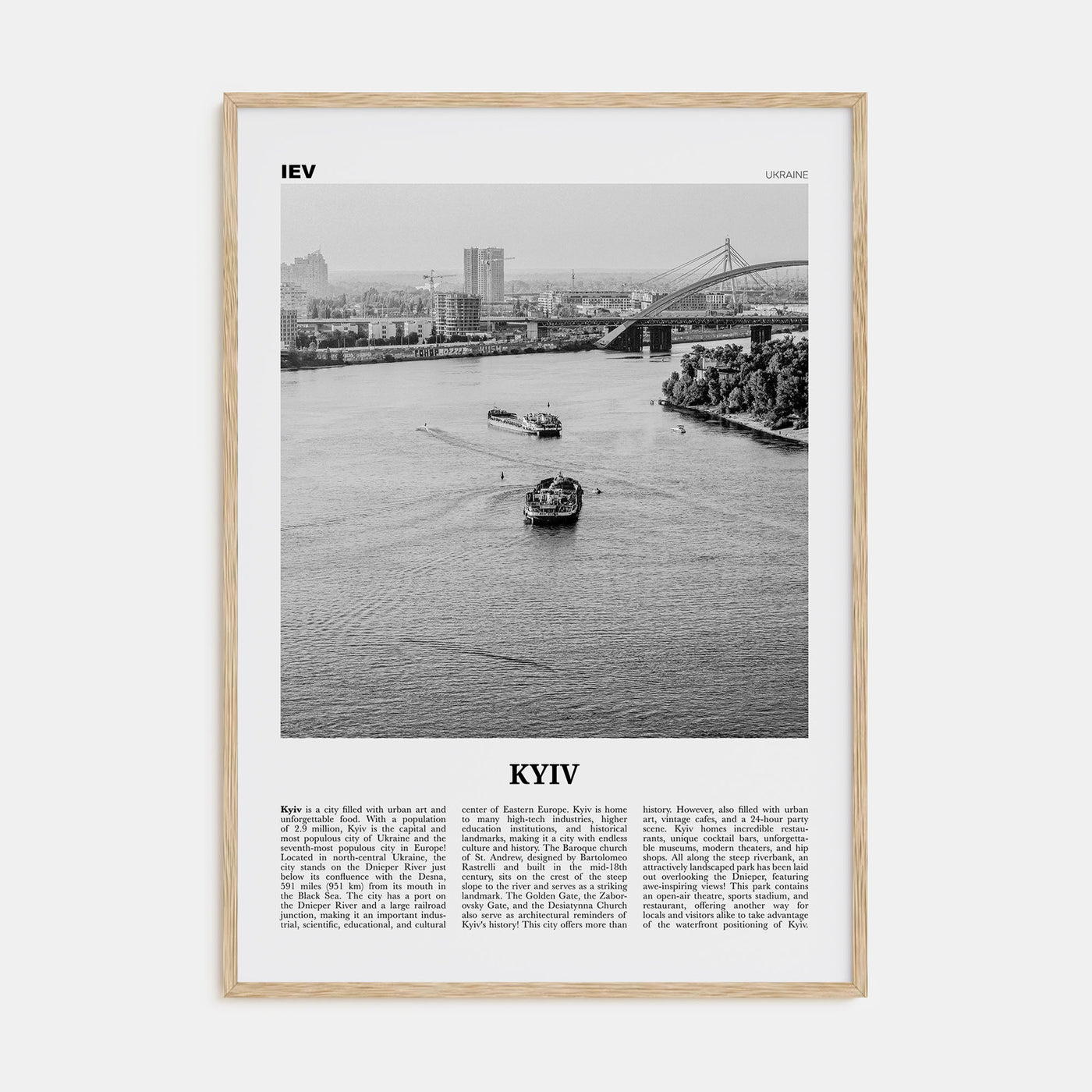 Kyiv Travel B&W No 2 Poster
