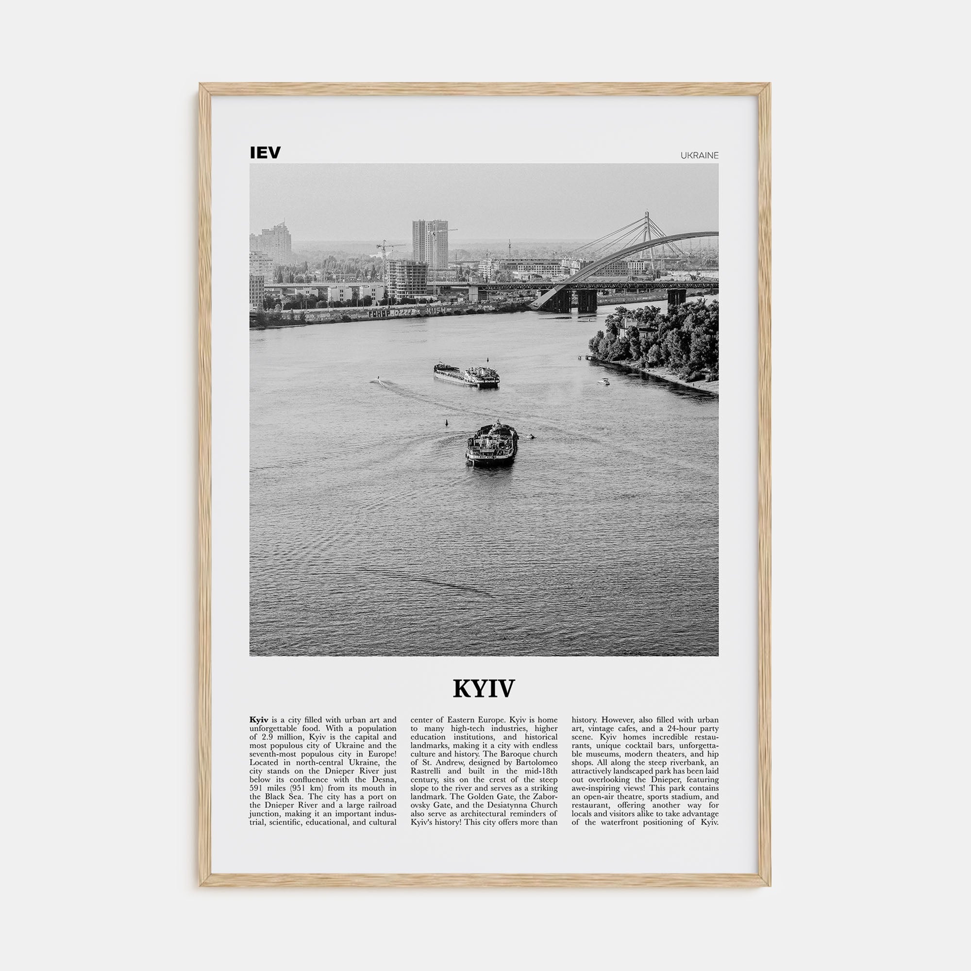 Kyiv Travel B&W No 2 Poster