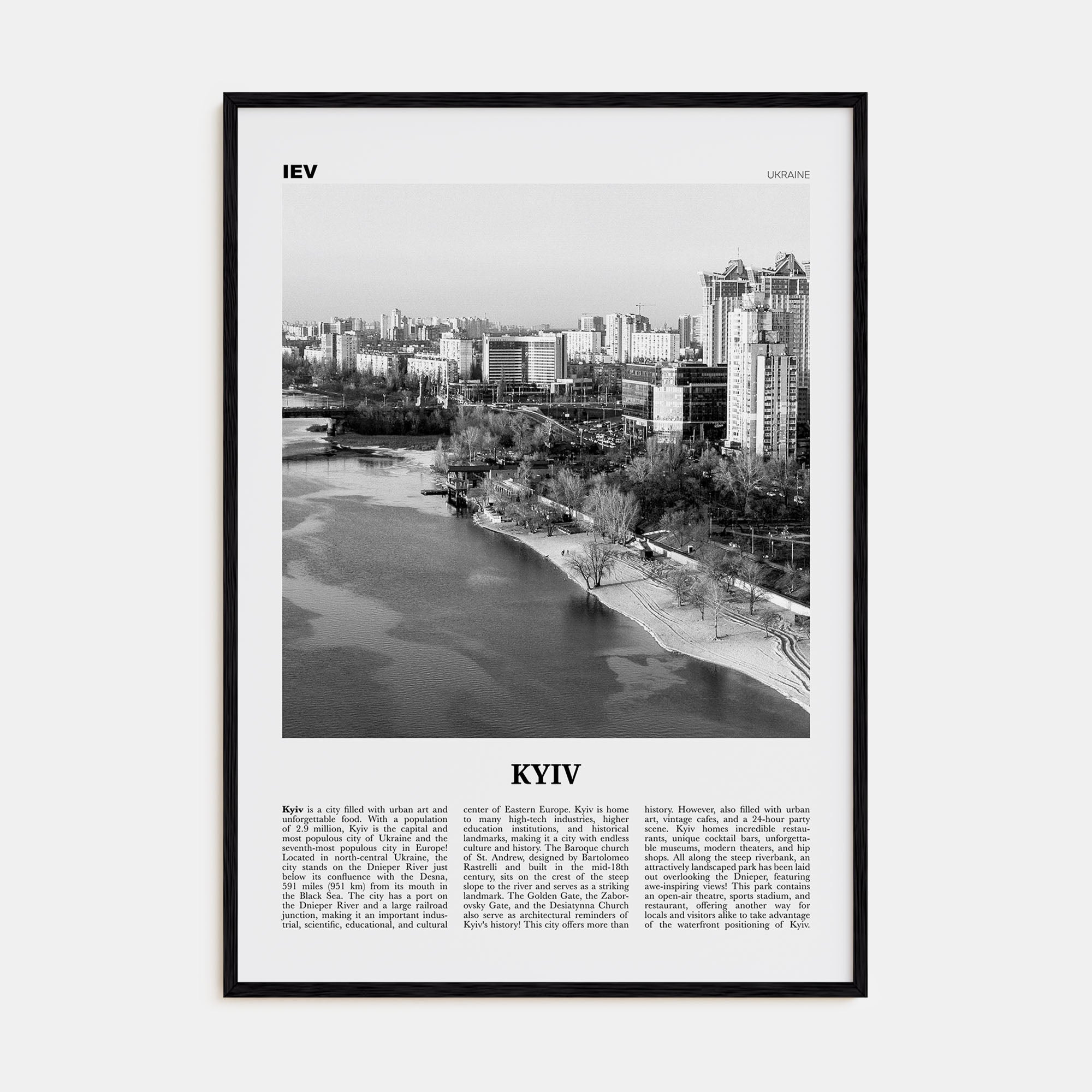 Kyiv Travel B&W No 4 Poster
