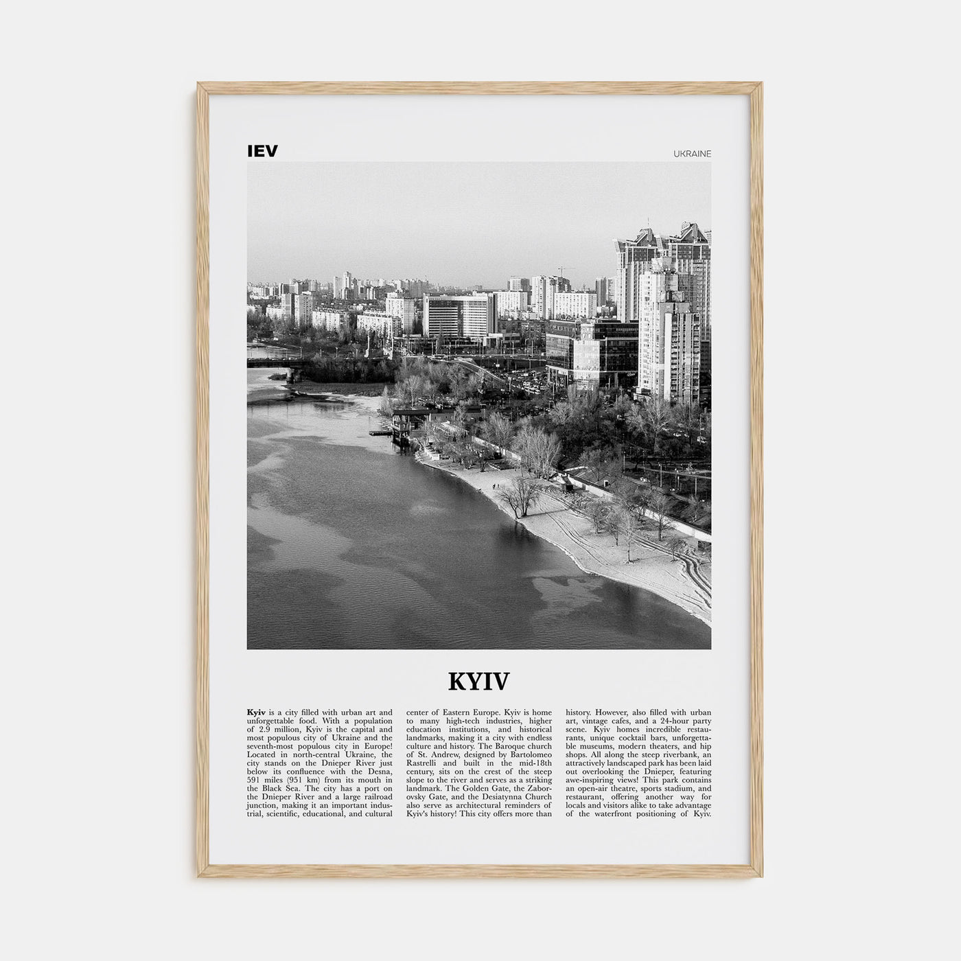 Kyiv Travel B&W No 4 Poster