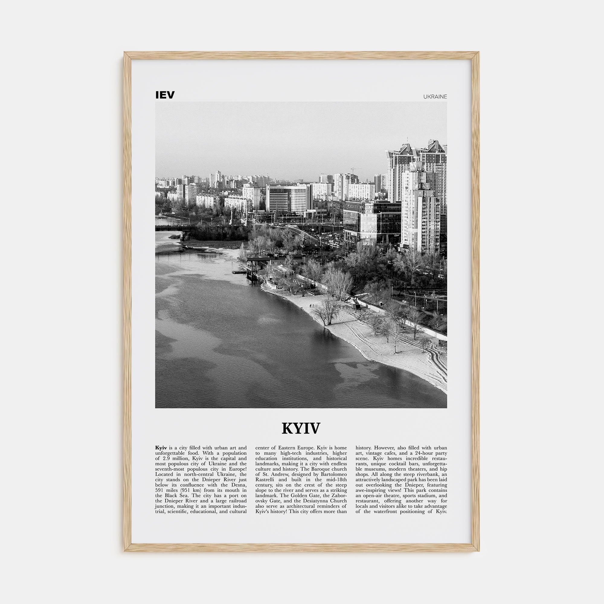 Kyiv Travel B&W No 4 Poster