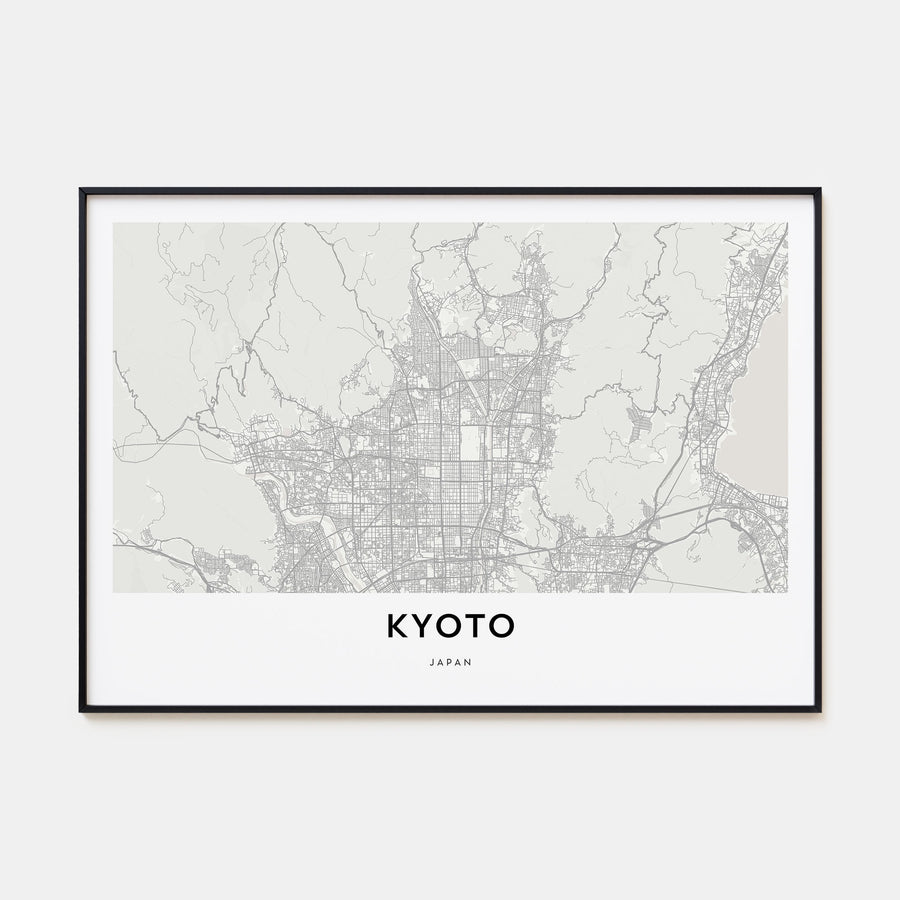 Kyoto Map Landscape Poster