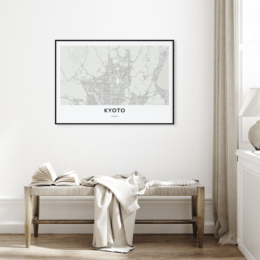 Kyoto Map Landscape Poster