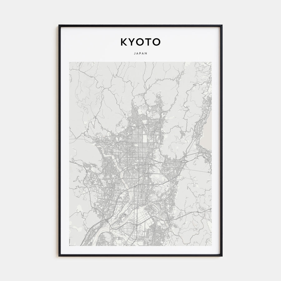 Kyoto Map Portrait Poster