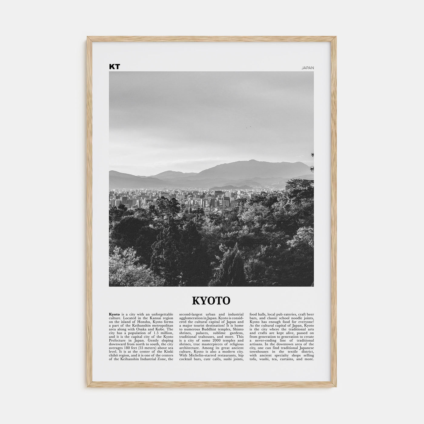Kyoto Travel B&W No 2 Poster