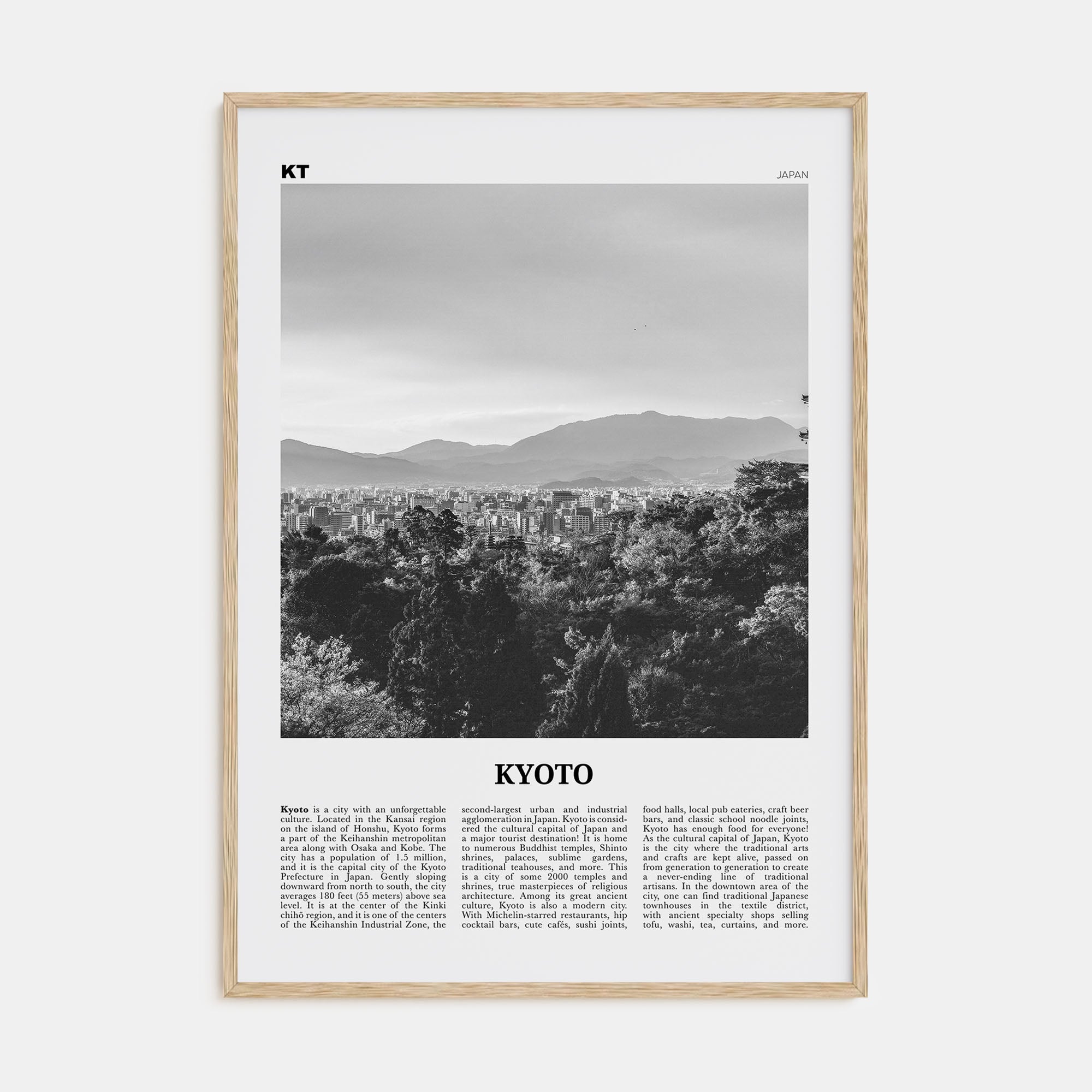 Kyoto Travel B&W No 2 Poster