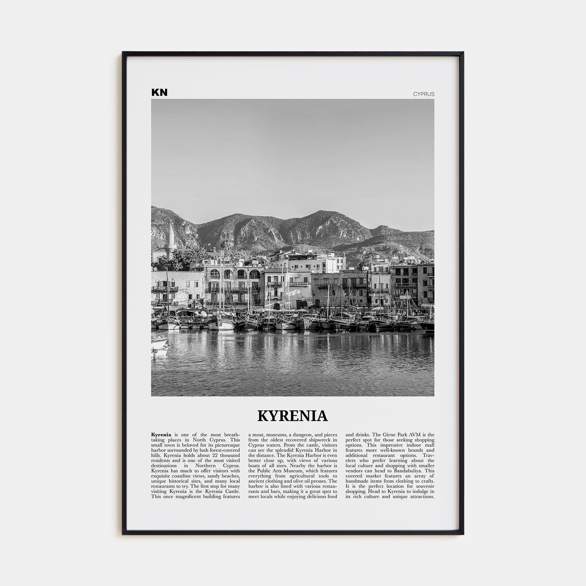 Kyrenia Travel B&W Poster