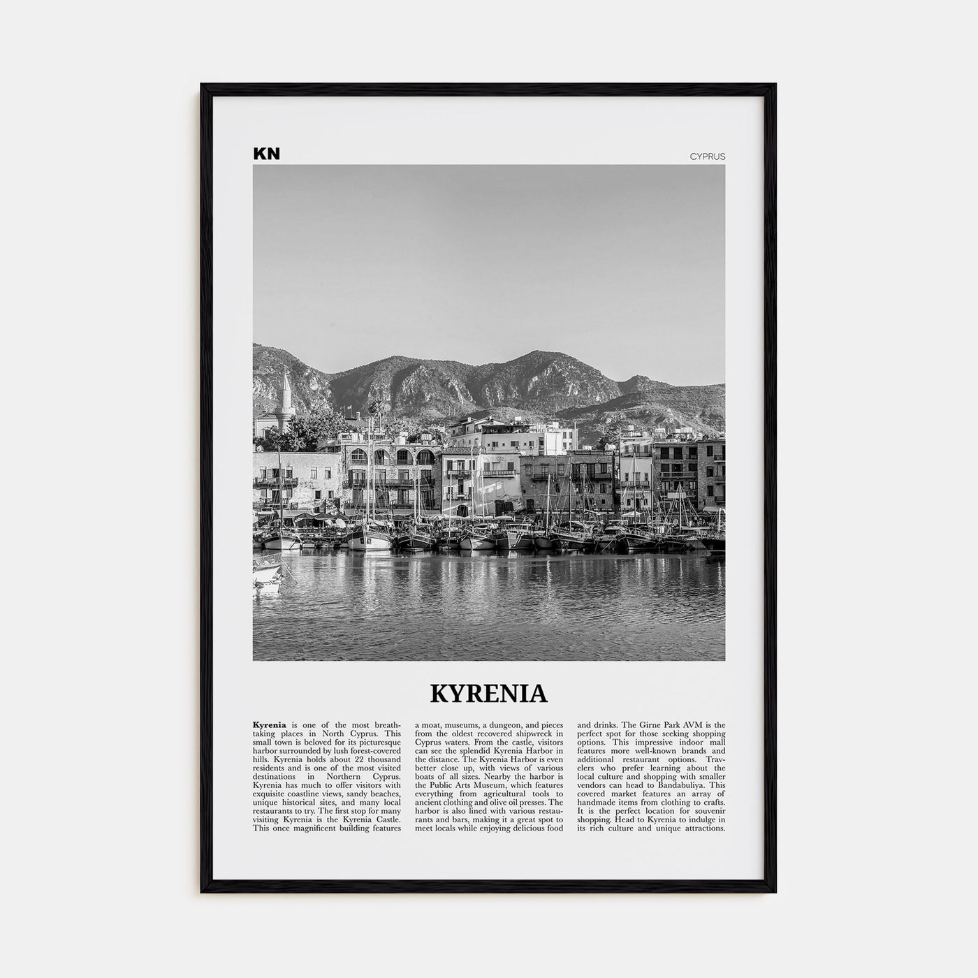 Kyrenia Travel B&W Poster