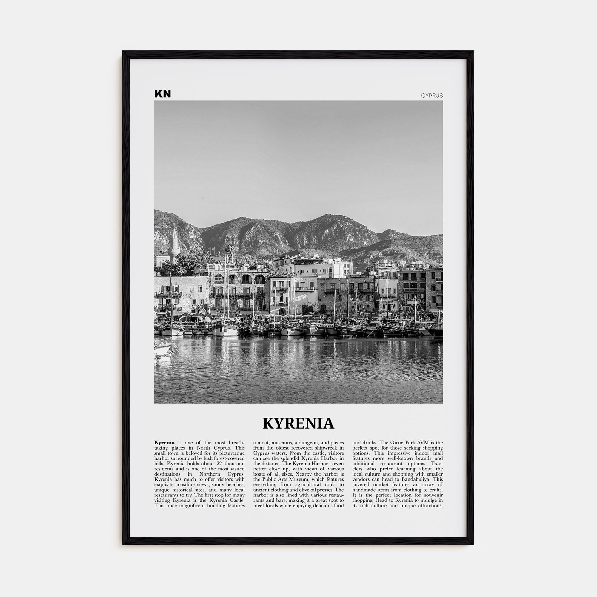 Kyrenia Travel B&W Poster