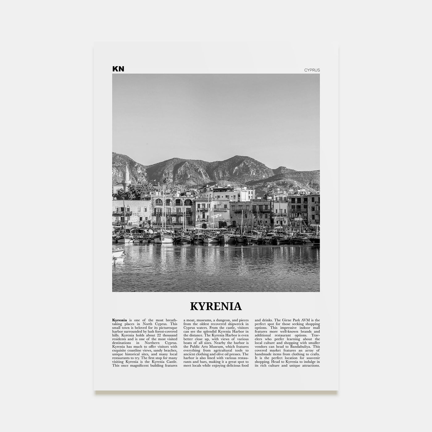 Kyrenia Travel B&W Poster