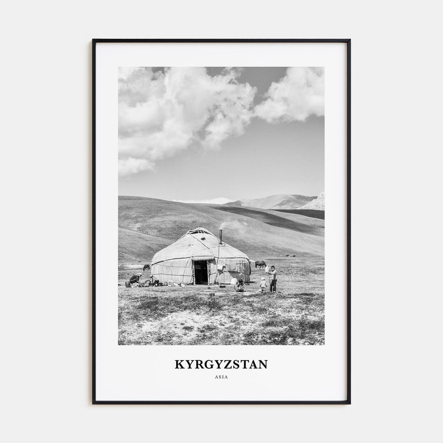 Kyrgyzstan Portrait B&W Poster