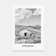 Kyrgyzstan Portrait B&W Poster