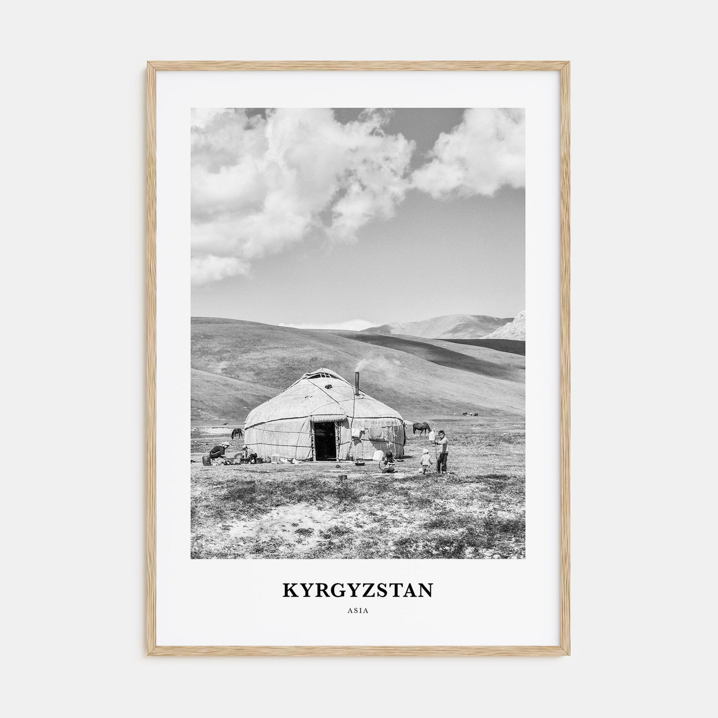 Kyrgyzstan Portrait B&W Poster
