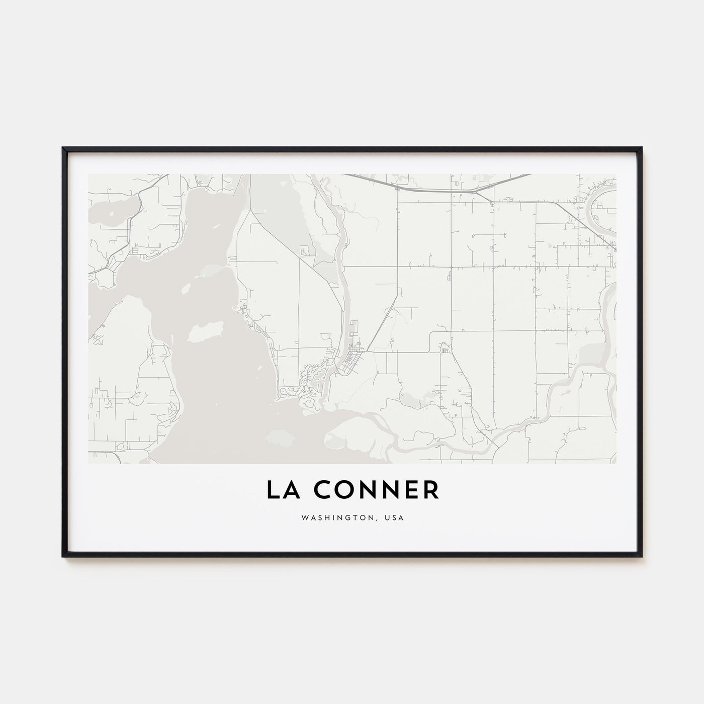 La Conner Map Landscape Poster
