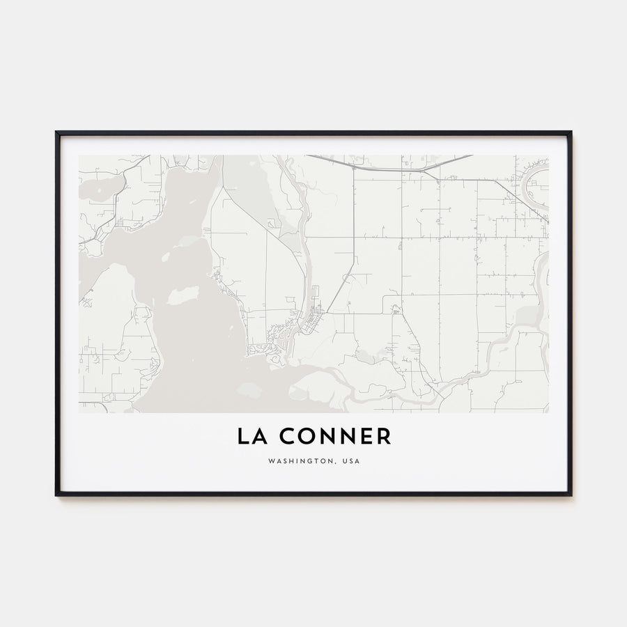 La Conner Map Landscape Poster