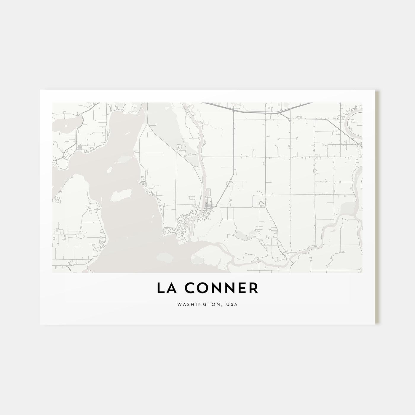 La Conner Map Landscape Poster
