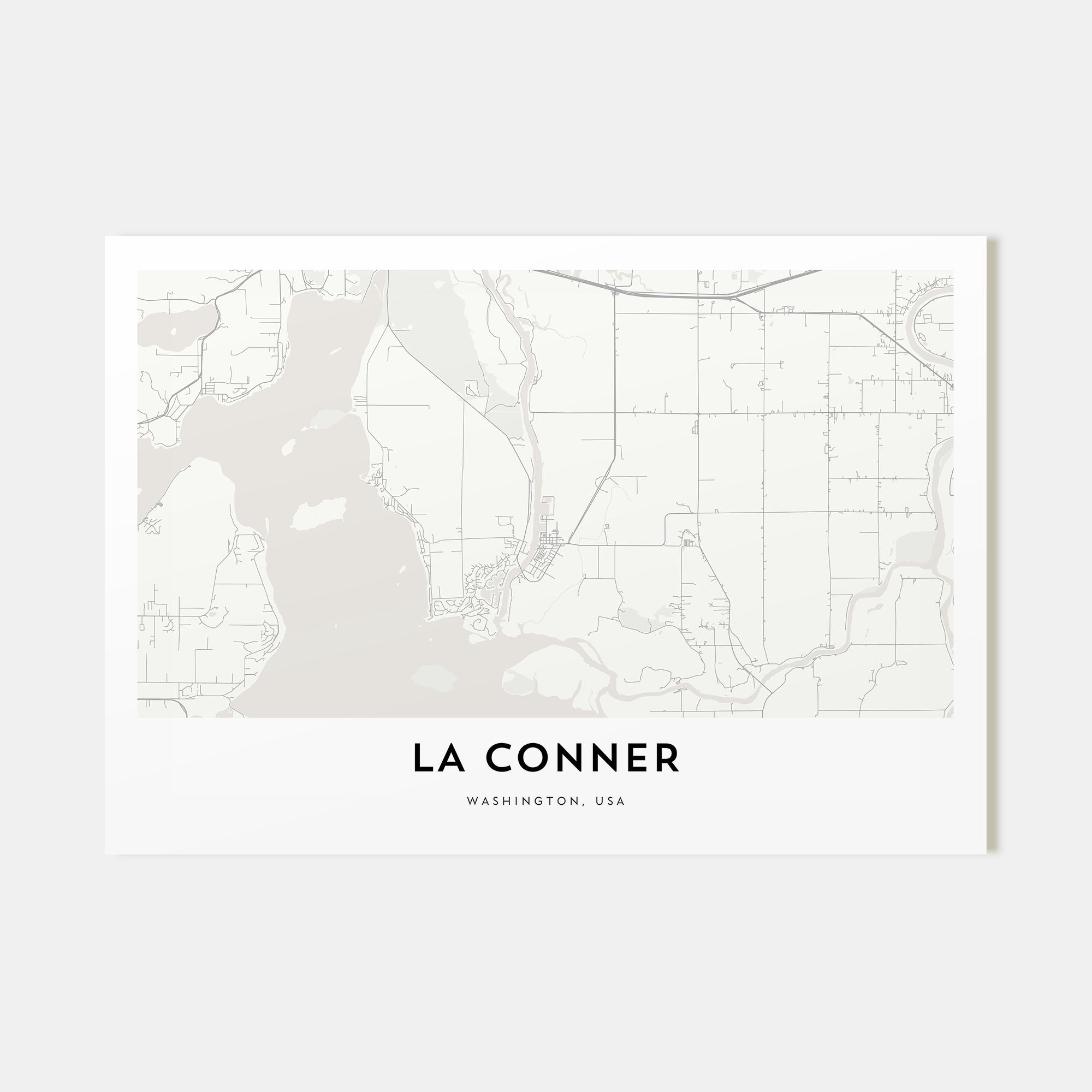 La Conner Map Landscape Poster