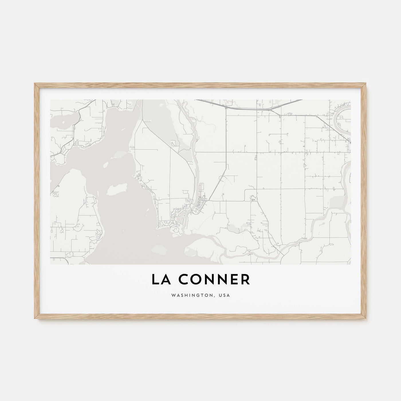 La Conner Map Landscape Poster