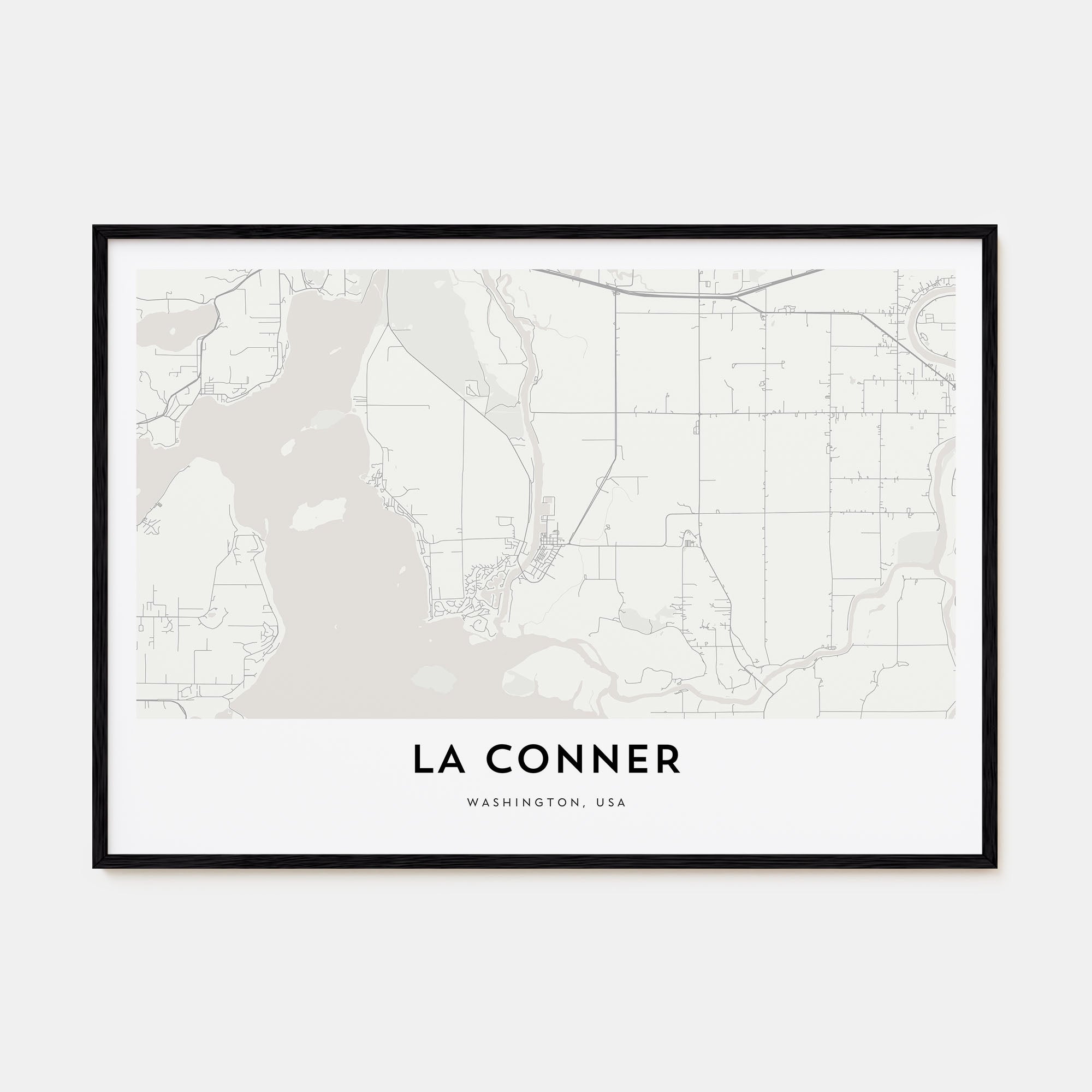 La Conner Map Landscape Poster