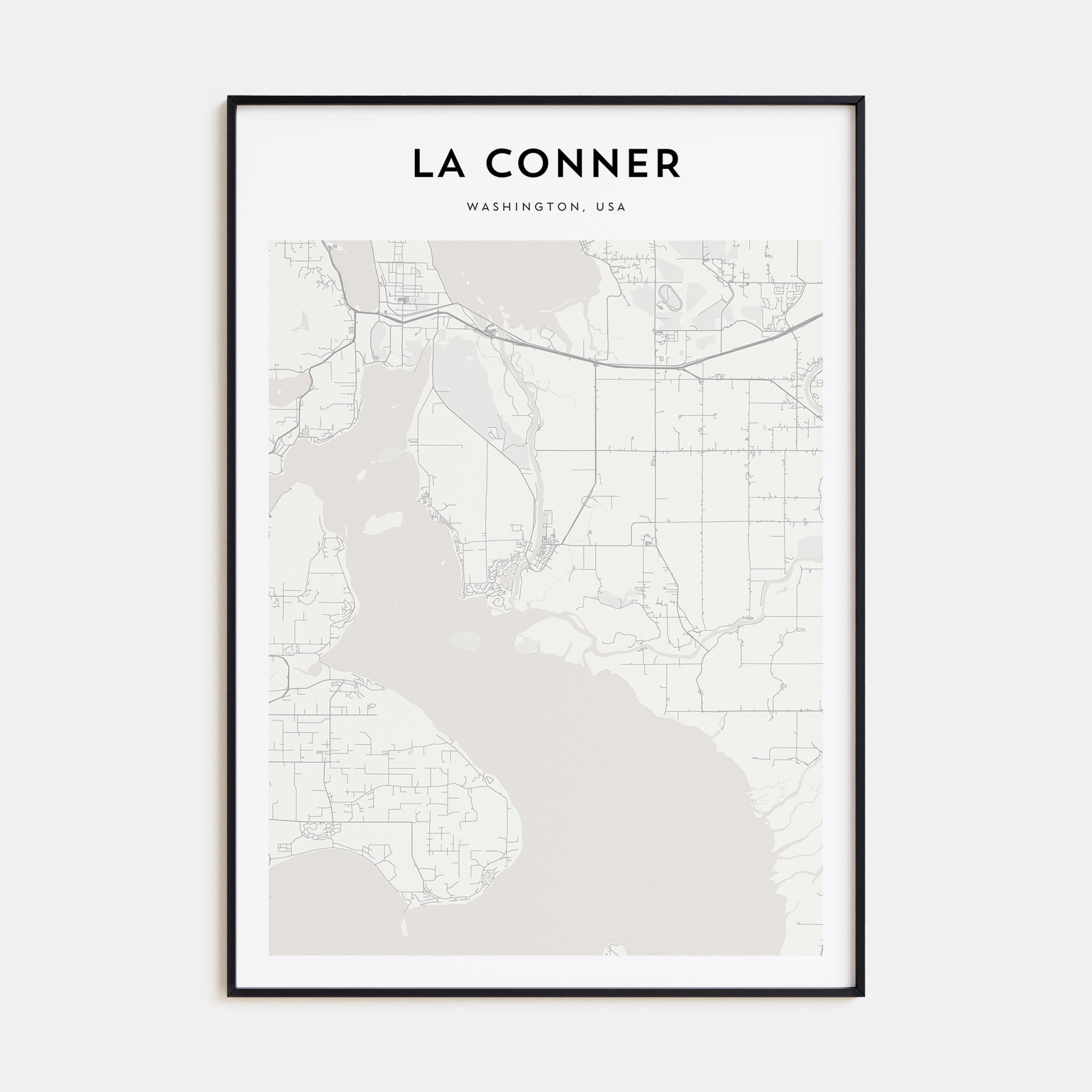 La Conner Map Portrait Poster