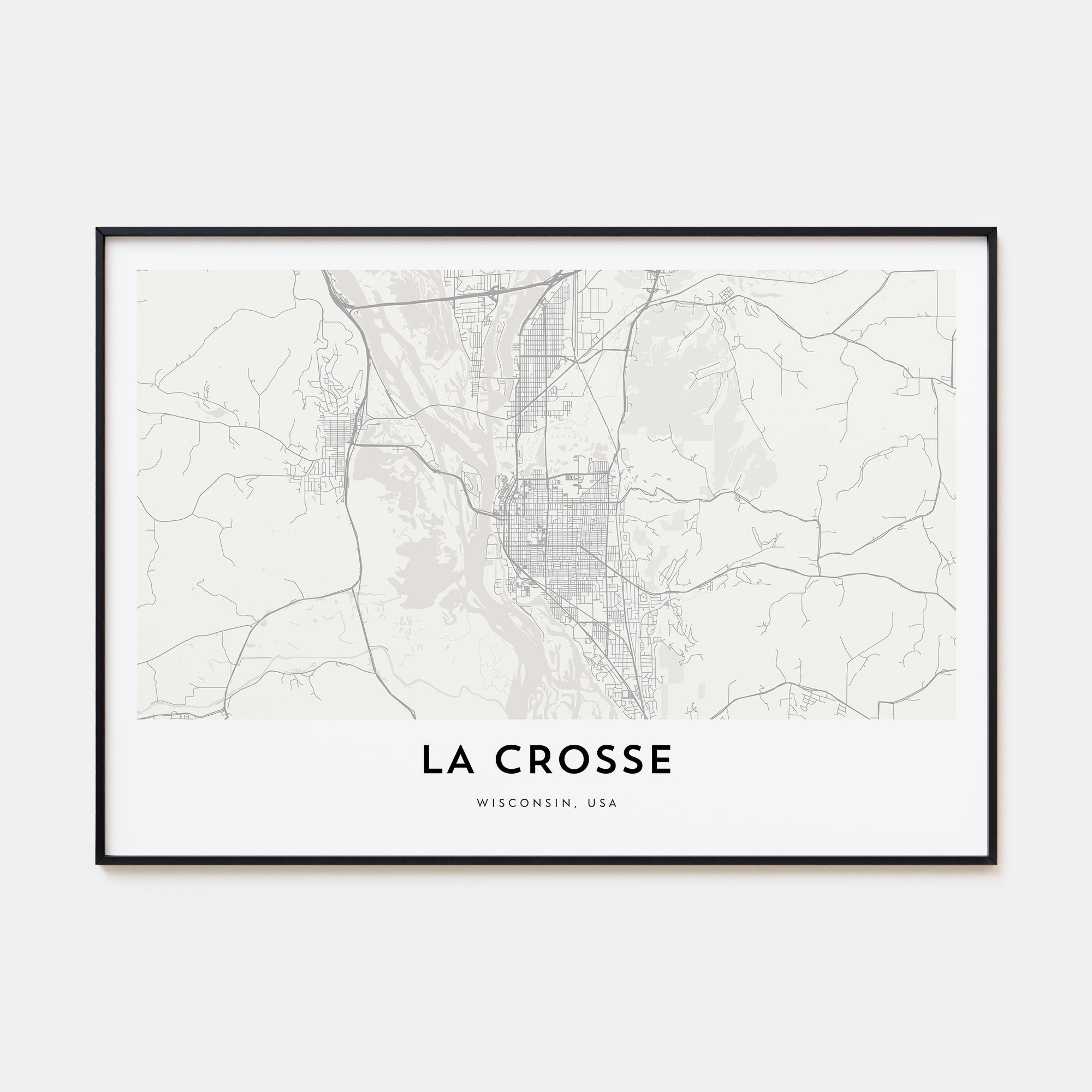 La Crosse Map Landscape Poster