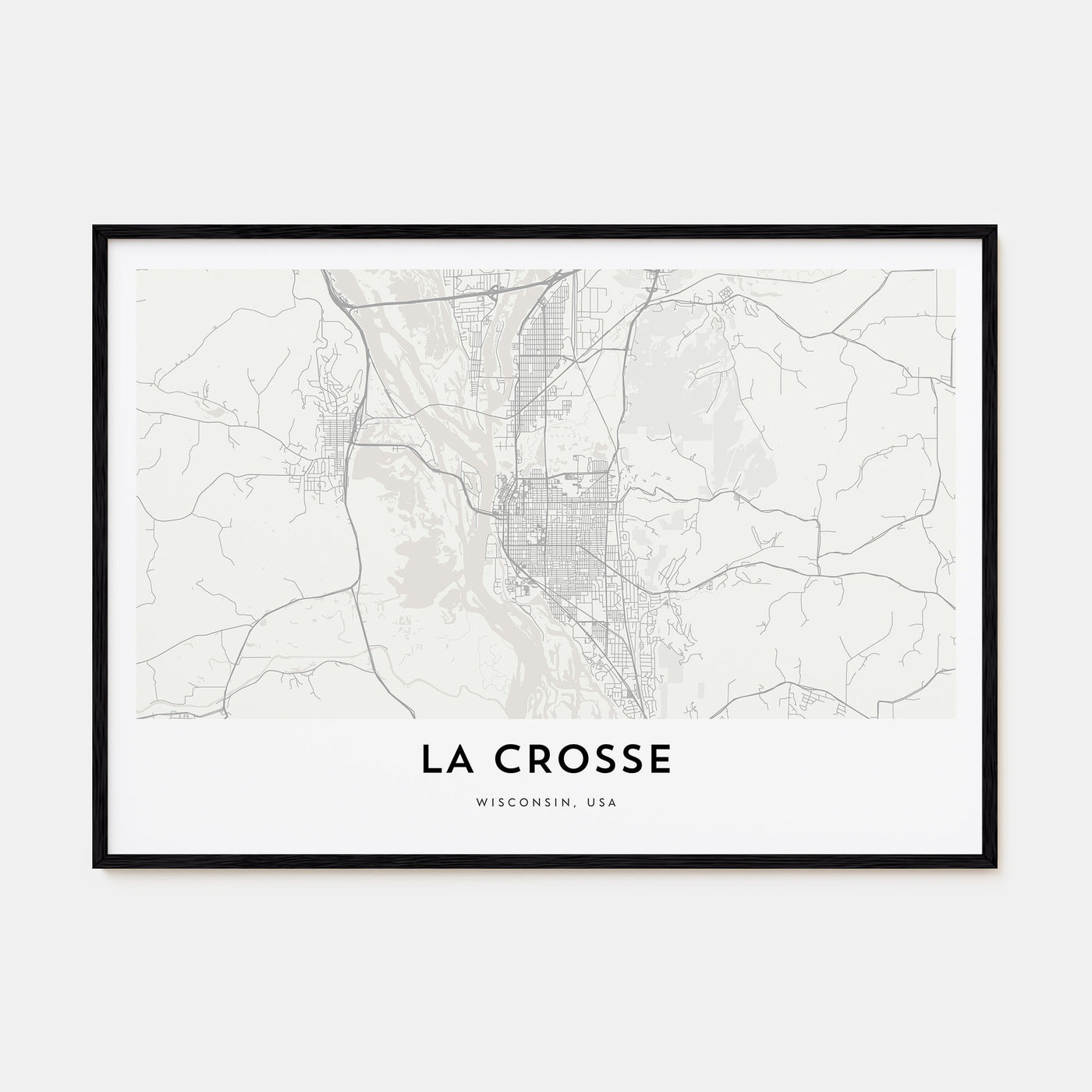 La Crosse Map Landscape Poster