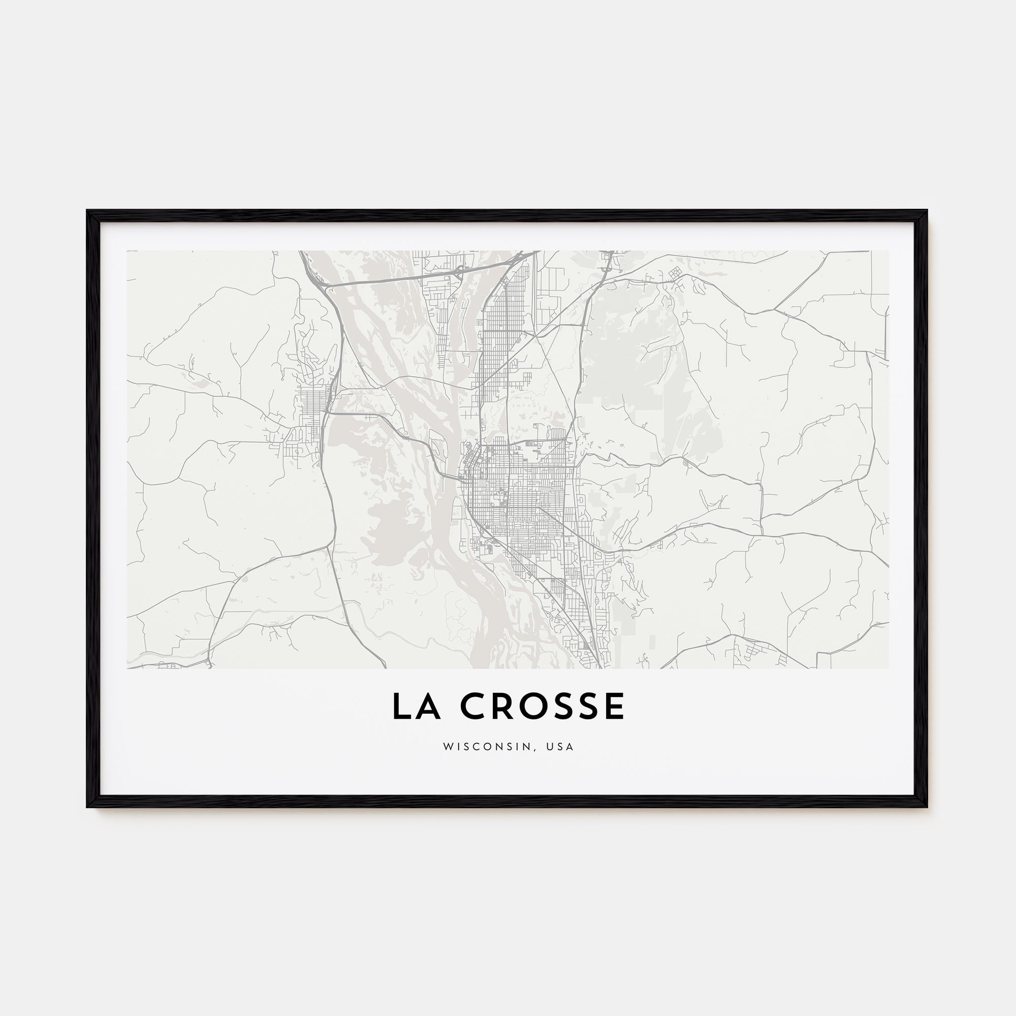 La Crosse Map Landscape Poster