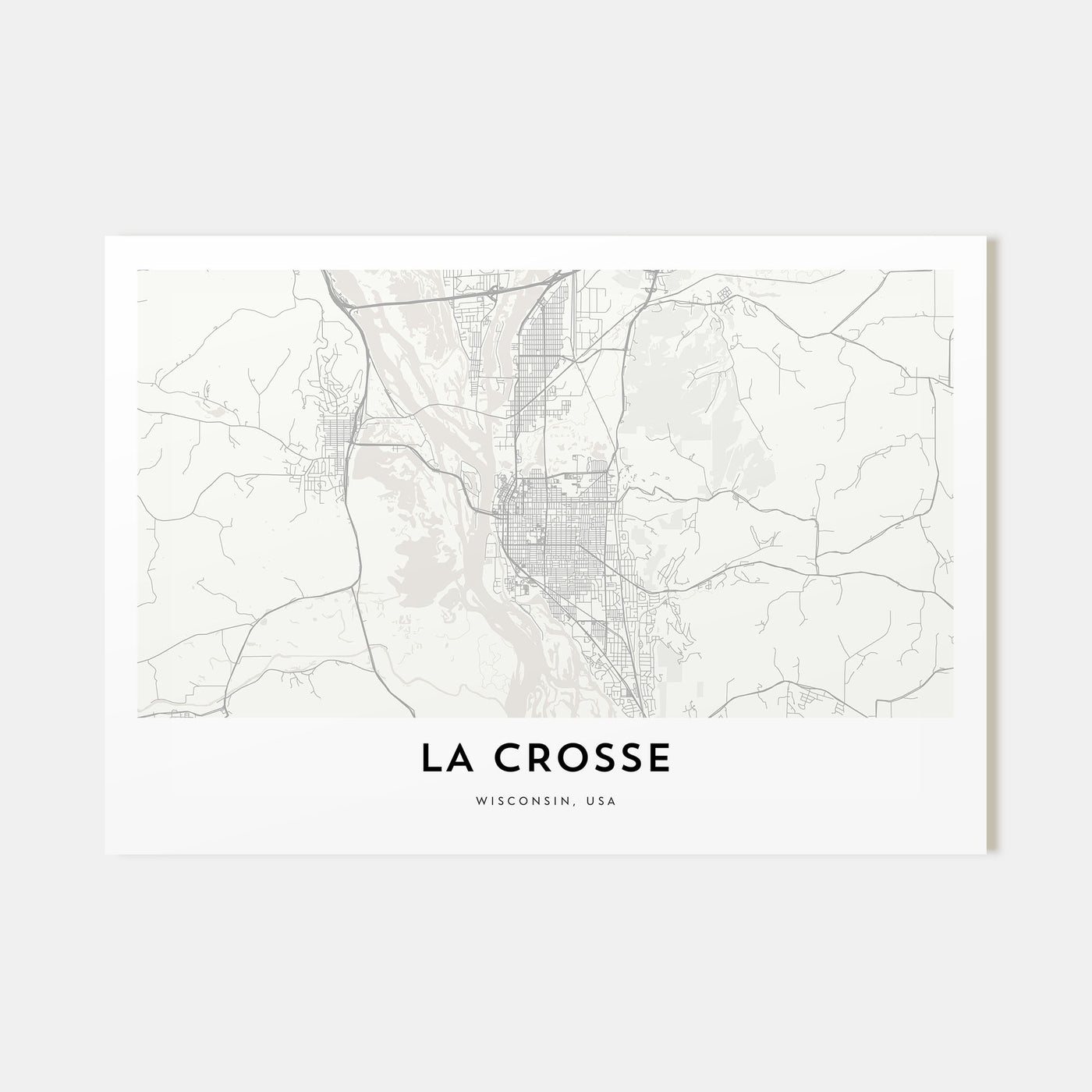 La Crosse Map Landscape Poster