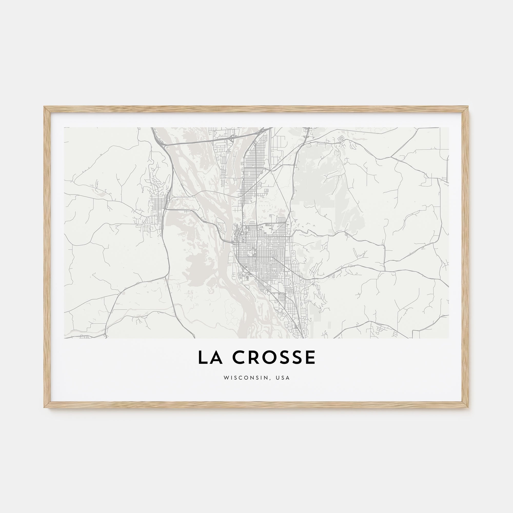 La Crosse Map Landscape Poster
