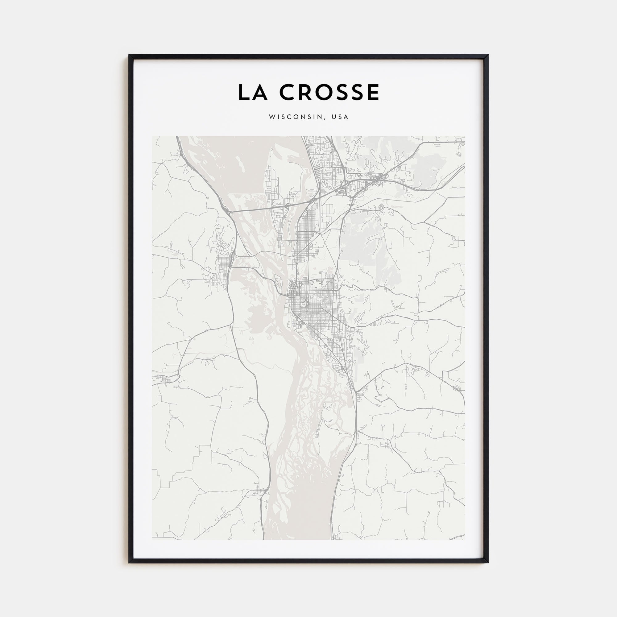 La Crosse Map Portrait Poster