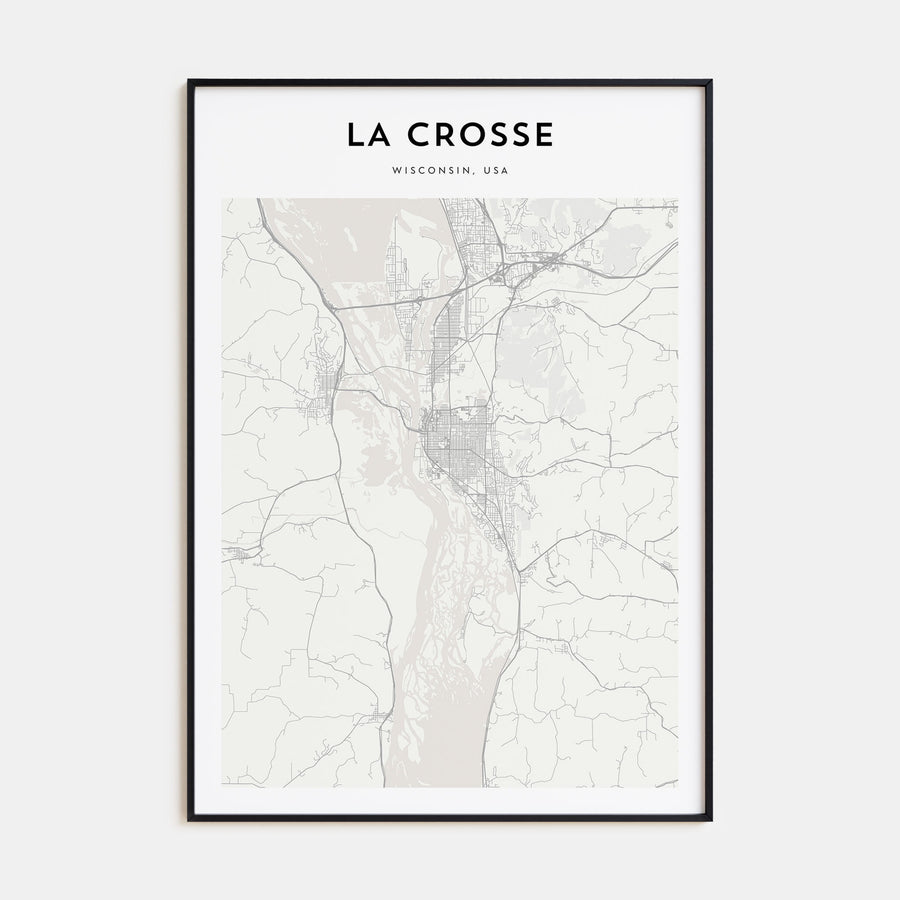 La Crosse Map Portrait Poster