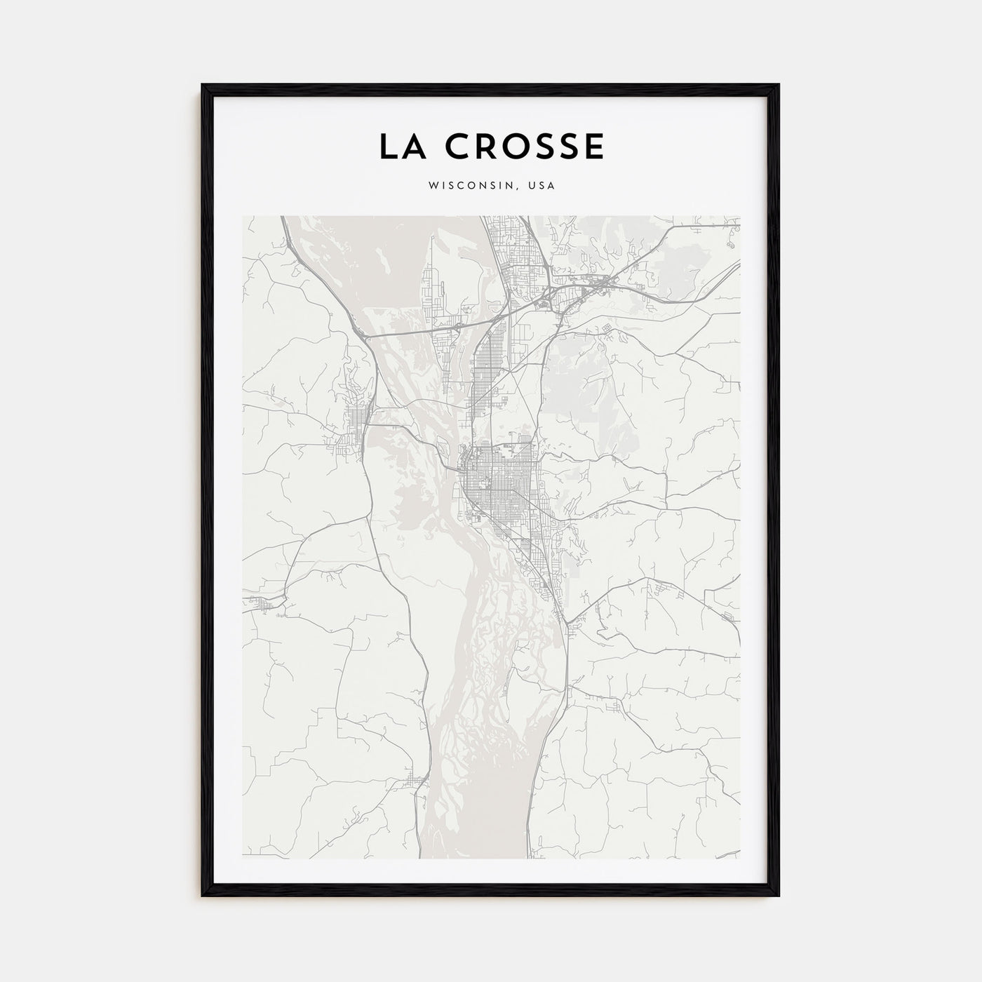 La Crosse Map Portrait Poster