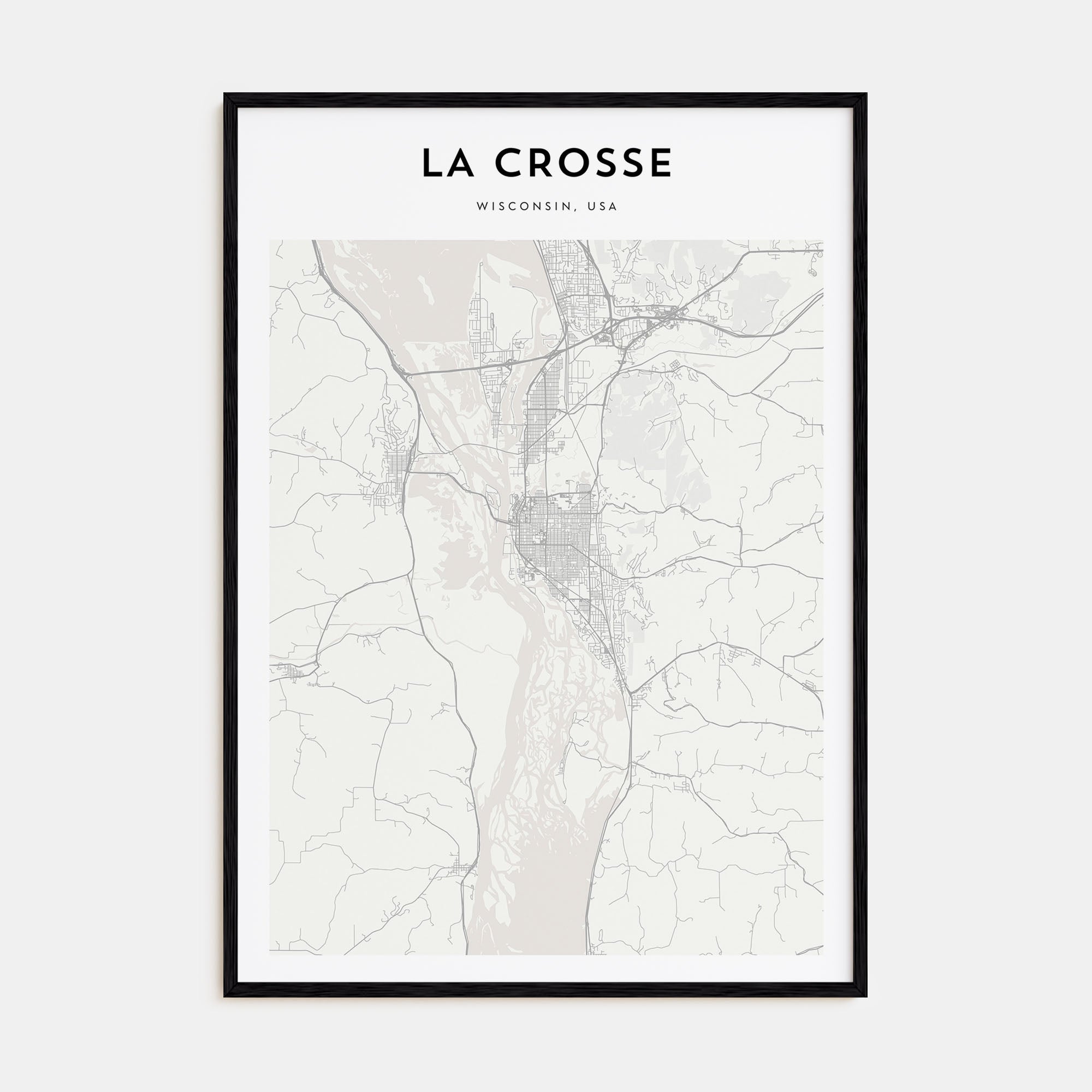 La Crosse Map Portrait Poster