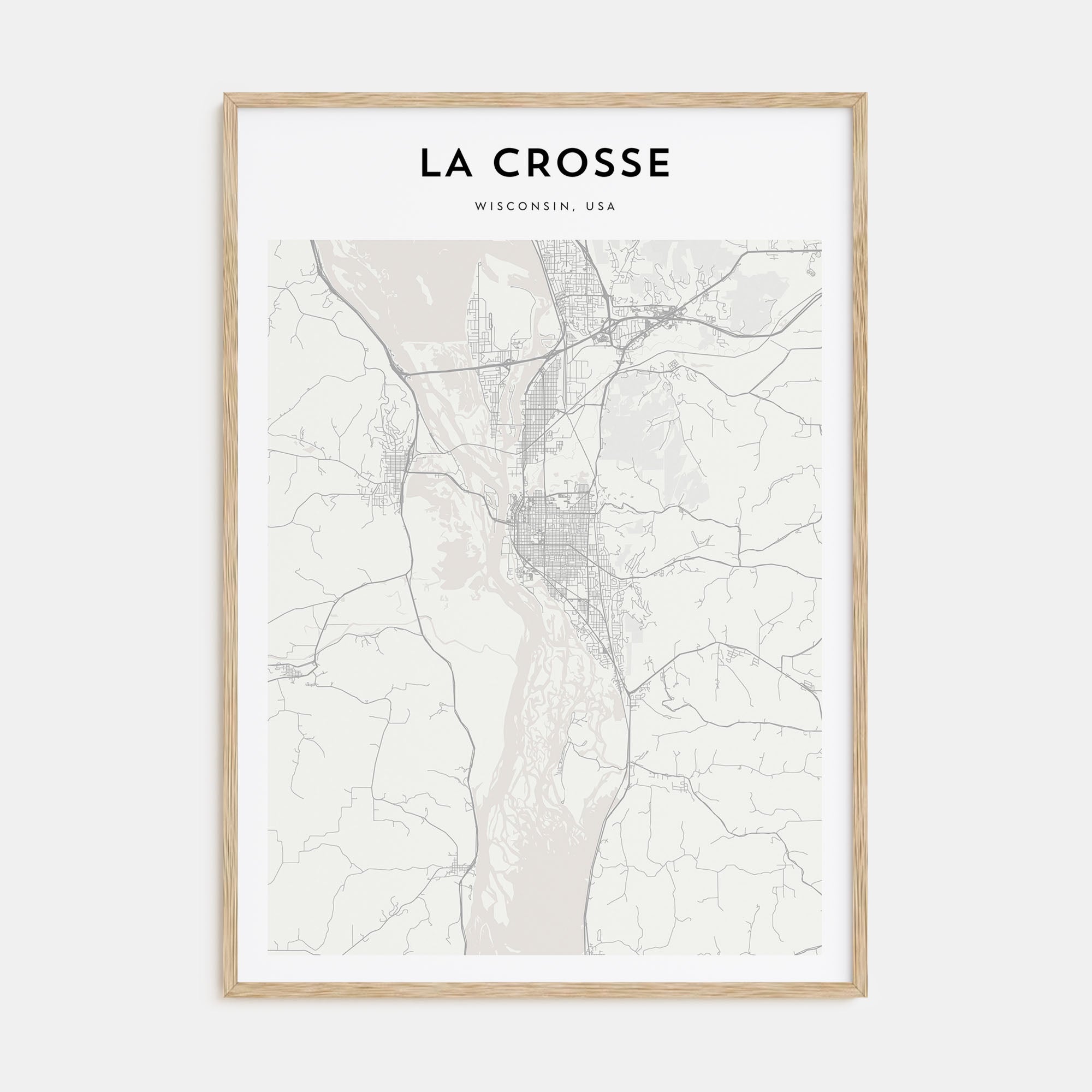 La Crosse Map Portrait Poster