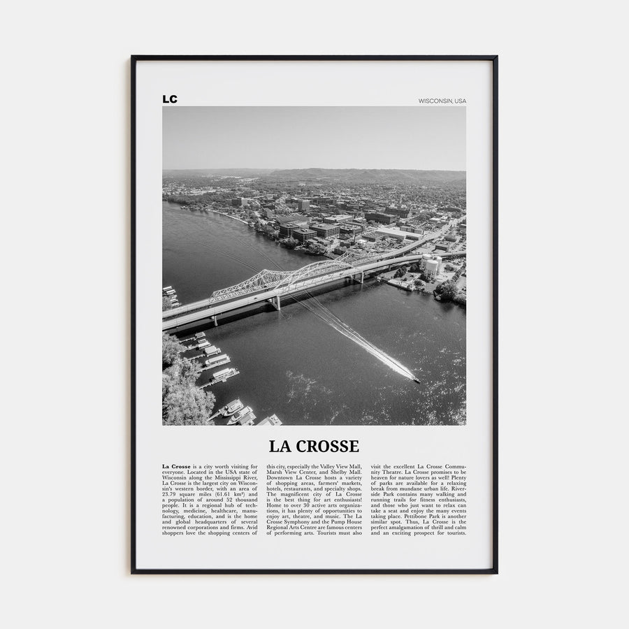 La Crosse Travel B&W Poster