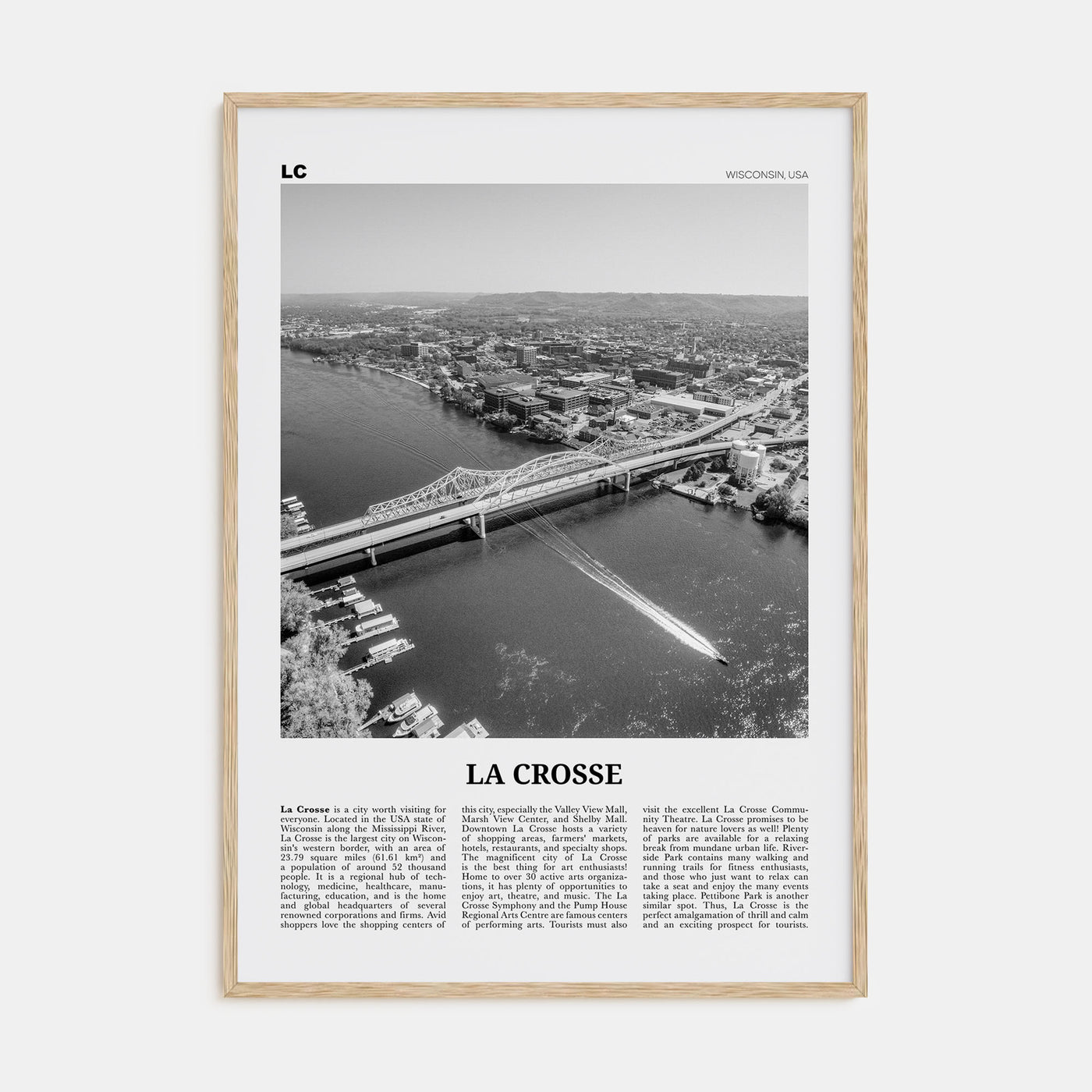 La Crosse Travel B&W Poster