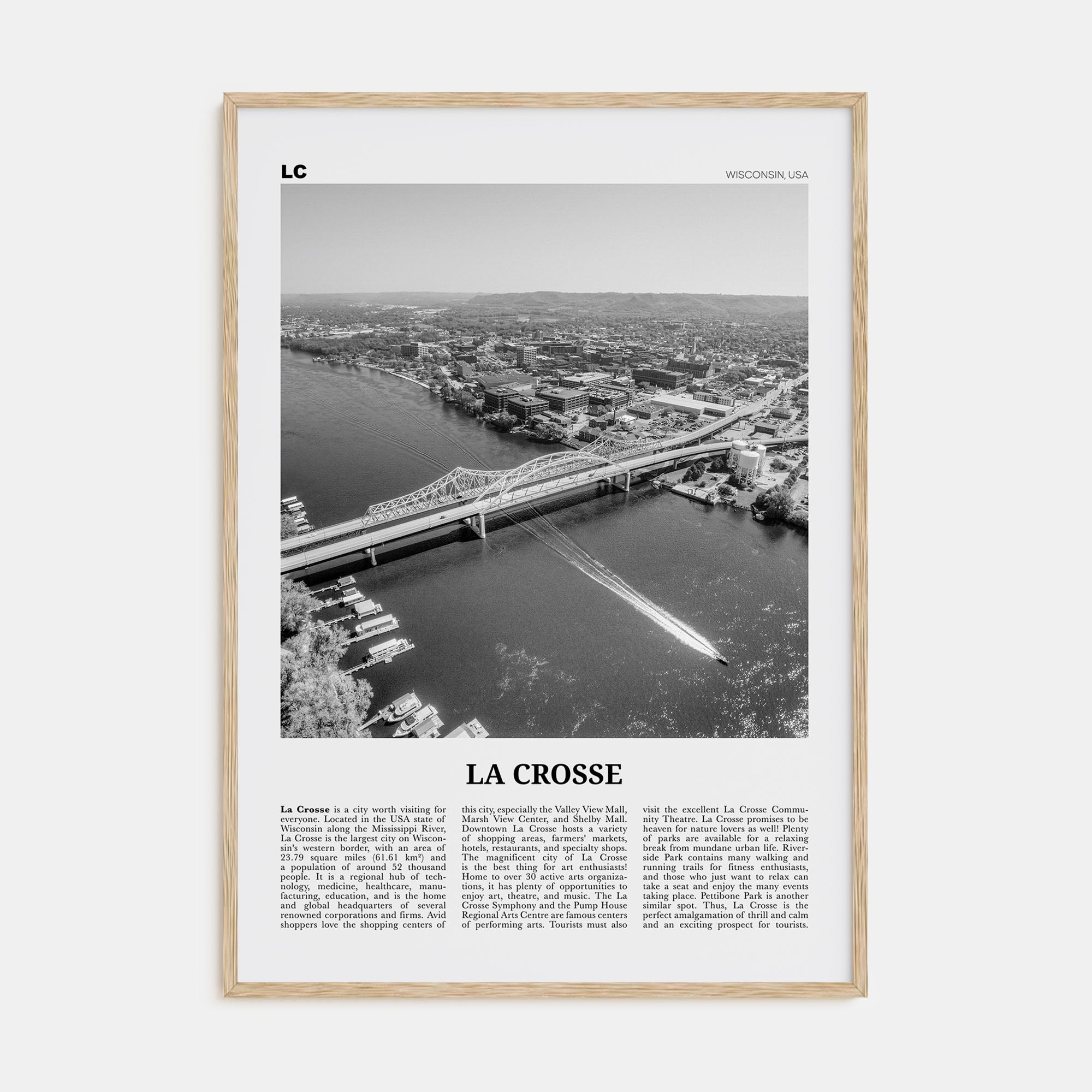 La Crosse Travel B&W Poster