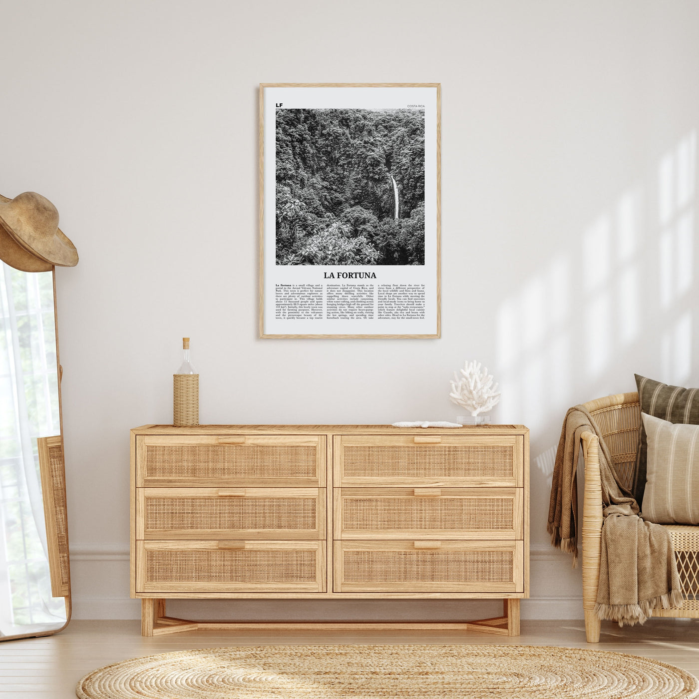 La Fortuna Travel B&W Poster