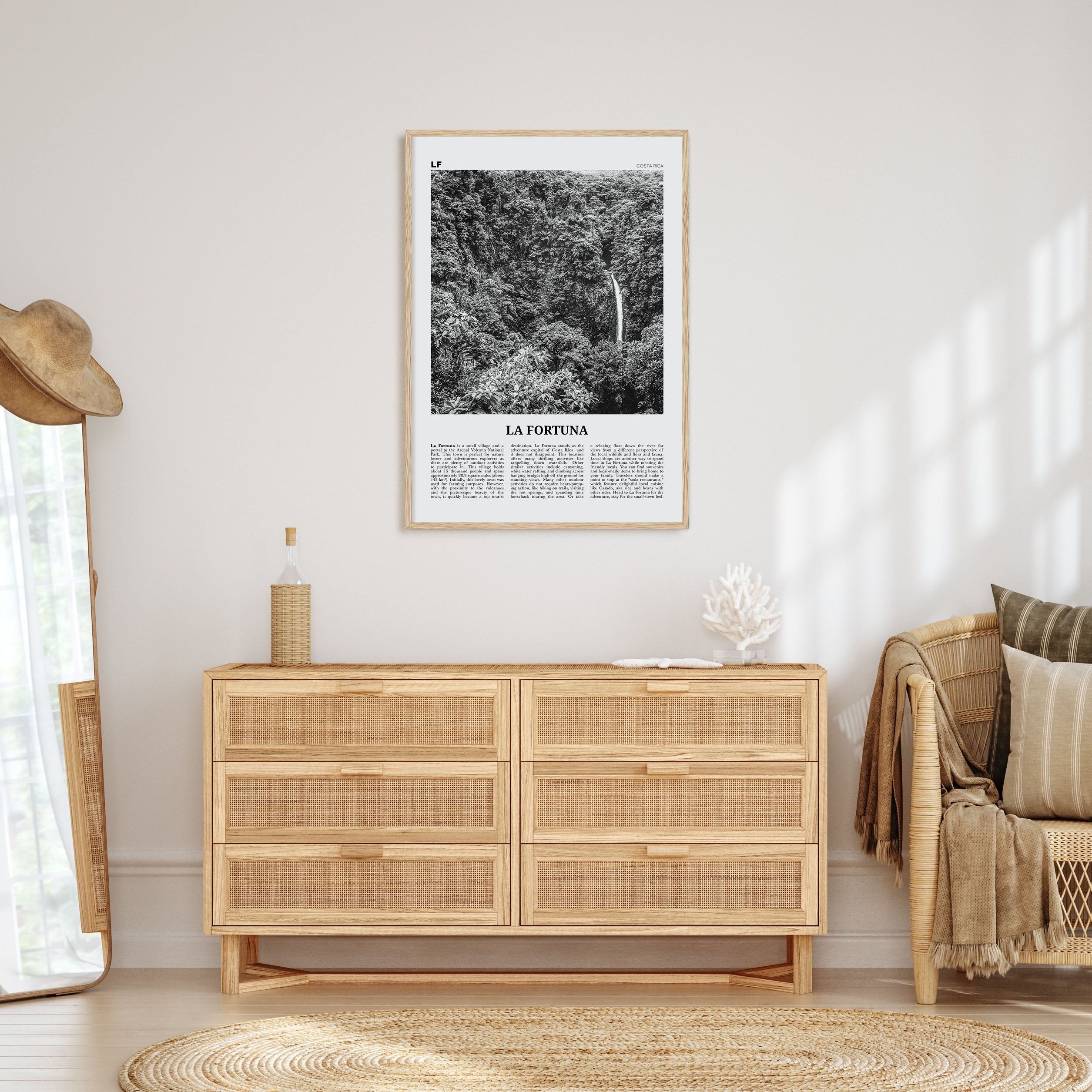 La Fortuna Travel B&W Poster