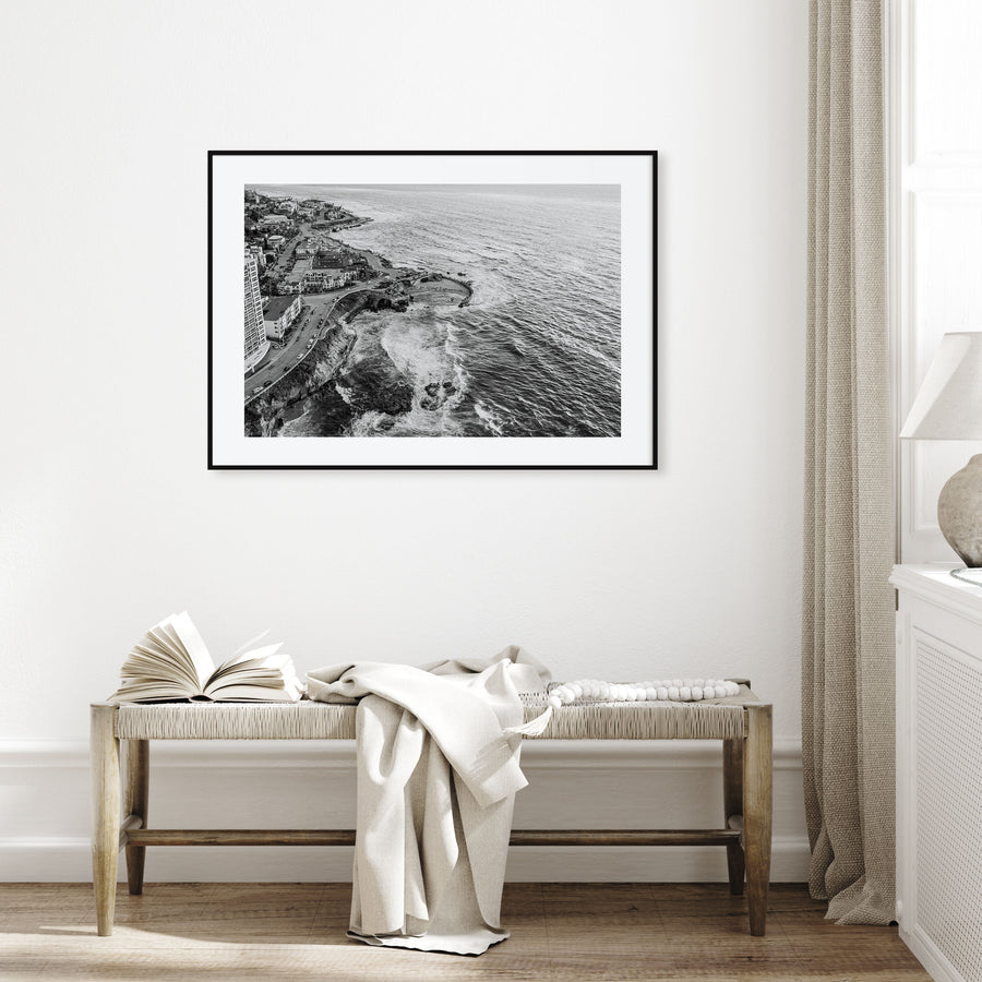 La Jolla Landscape B&W Poster