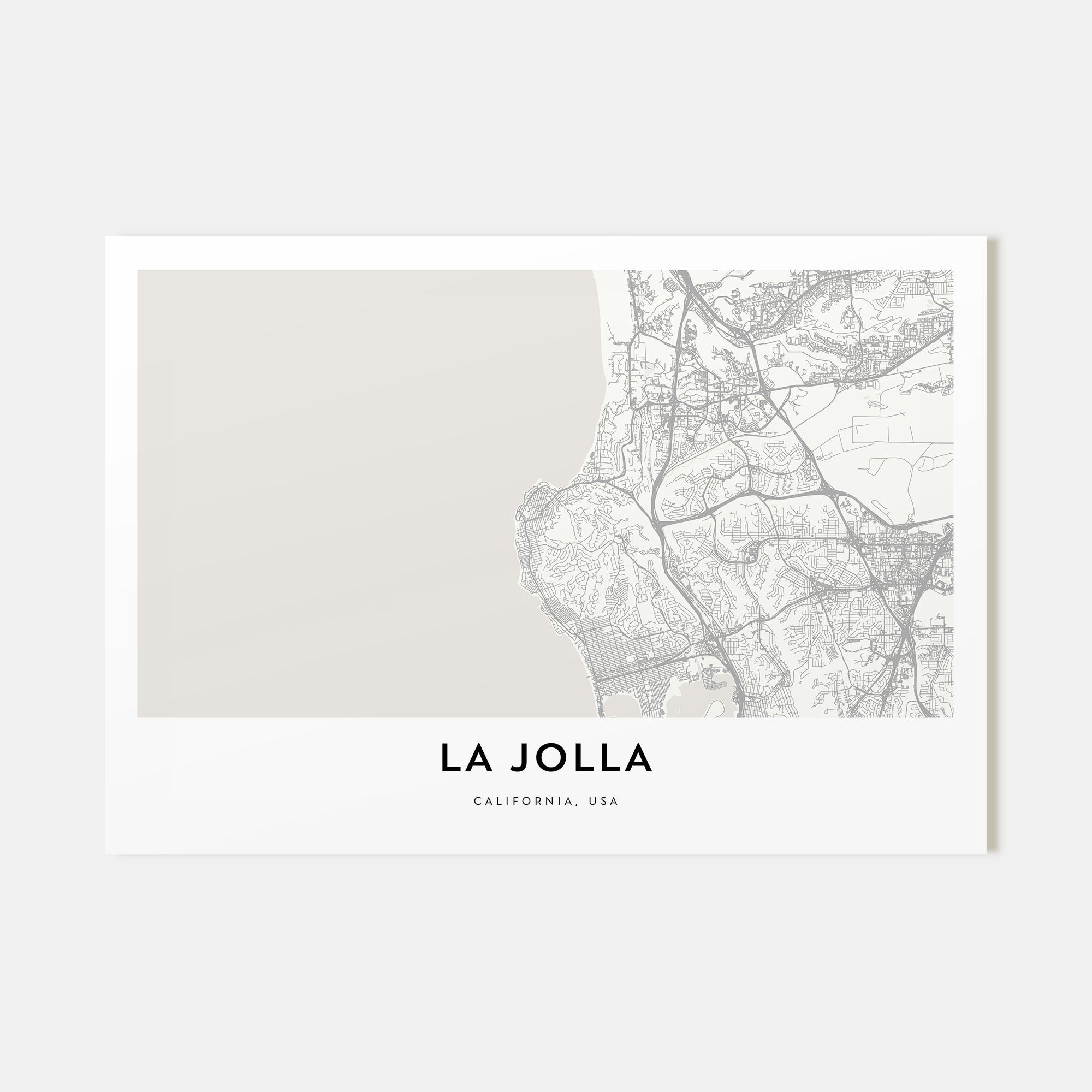 La Jolla Map Landscape Poster