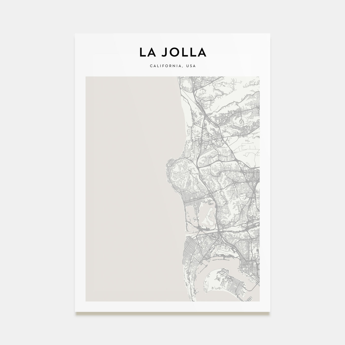 La Jolla Map Portrait Poster