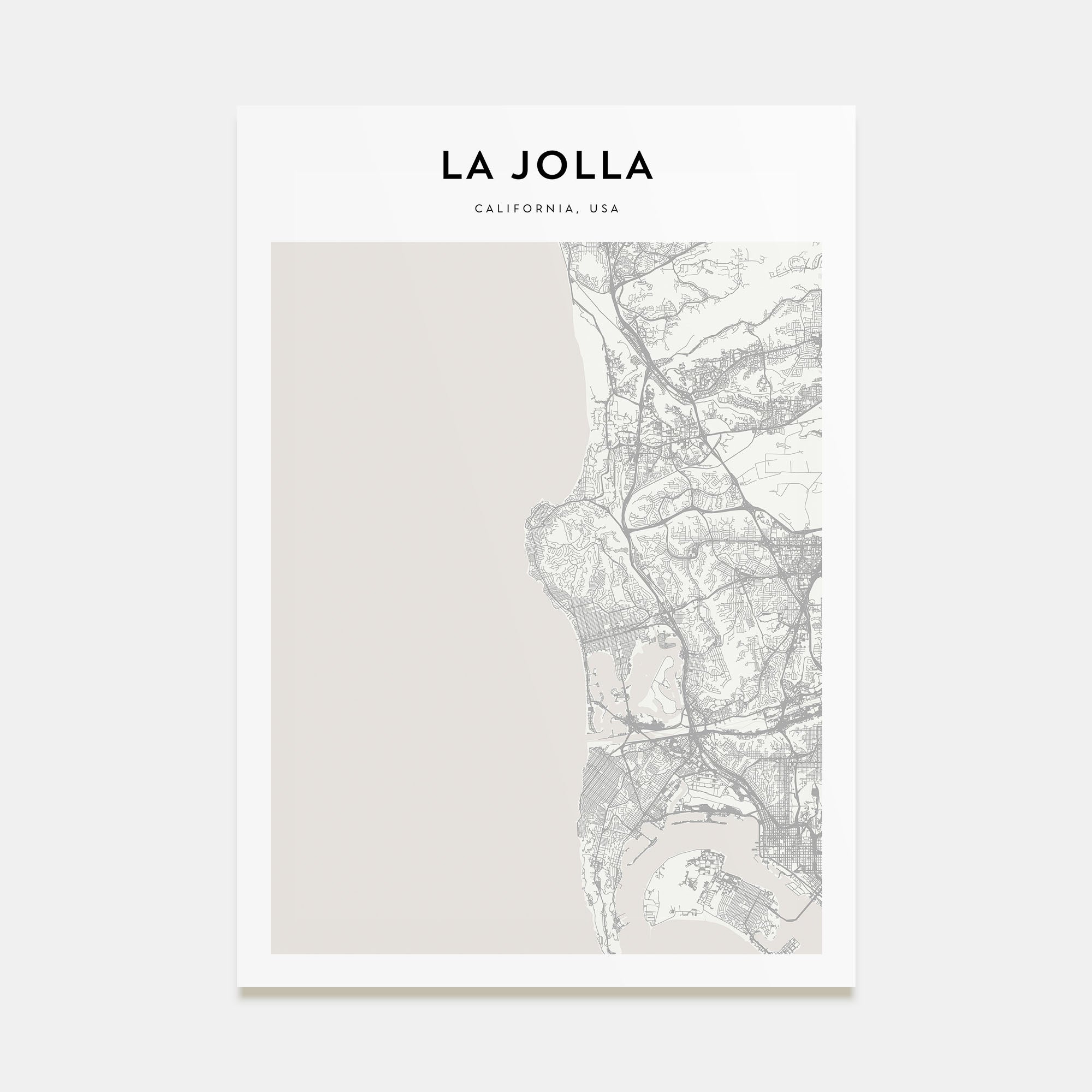 La Jolla Map Portrait Poster