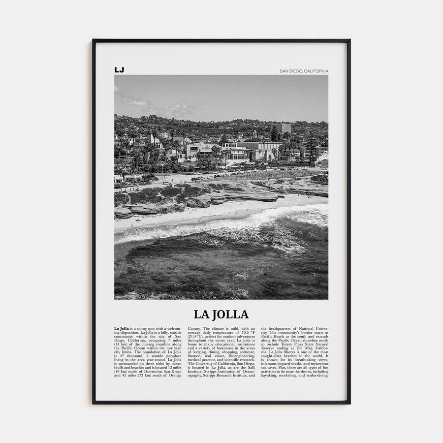 La Jolla Travel B&W No 1 Poster