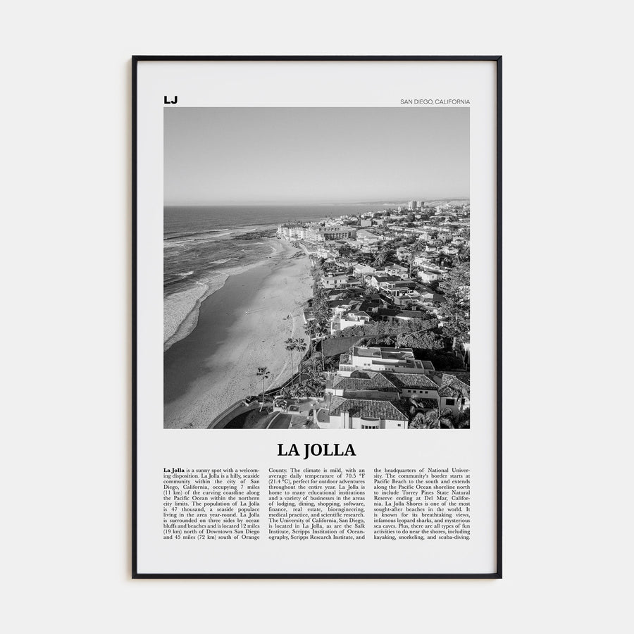 La Jolla Travel B&W No 2 Poster