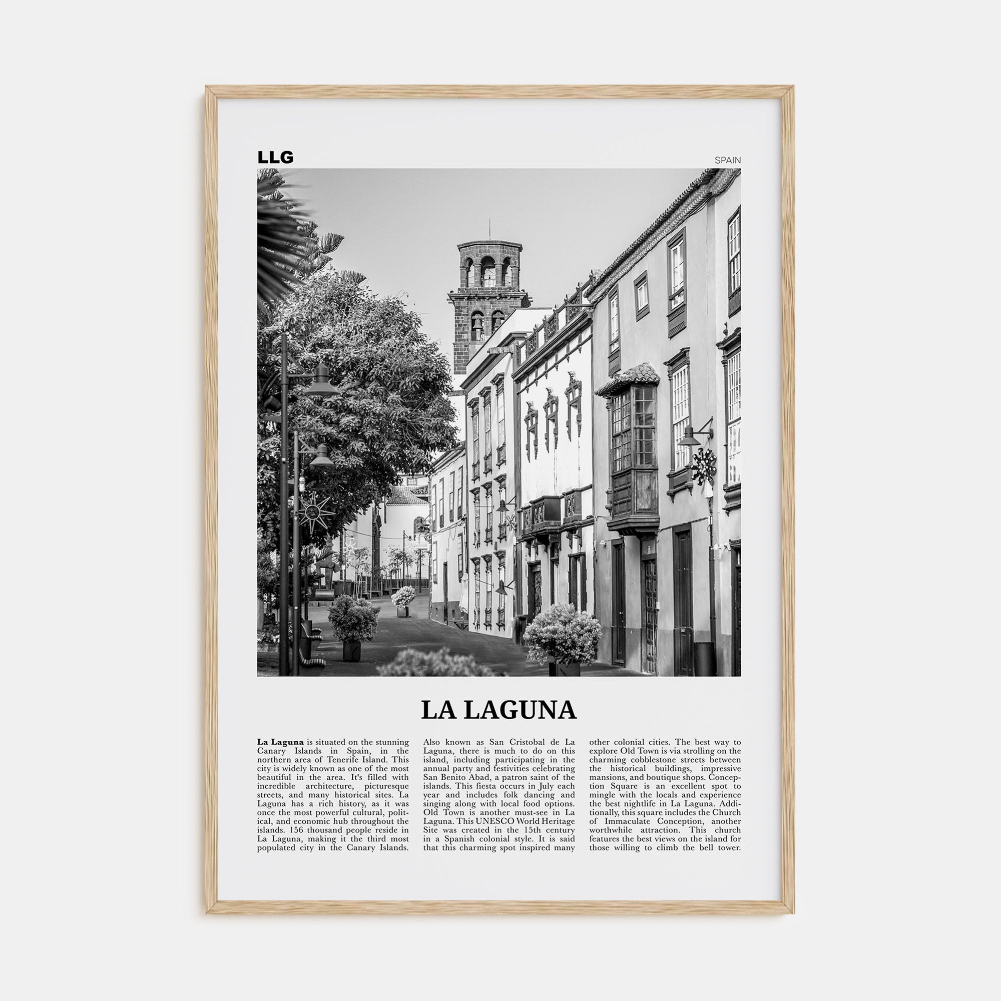 La Laguna Travel B&W Poster