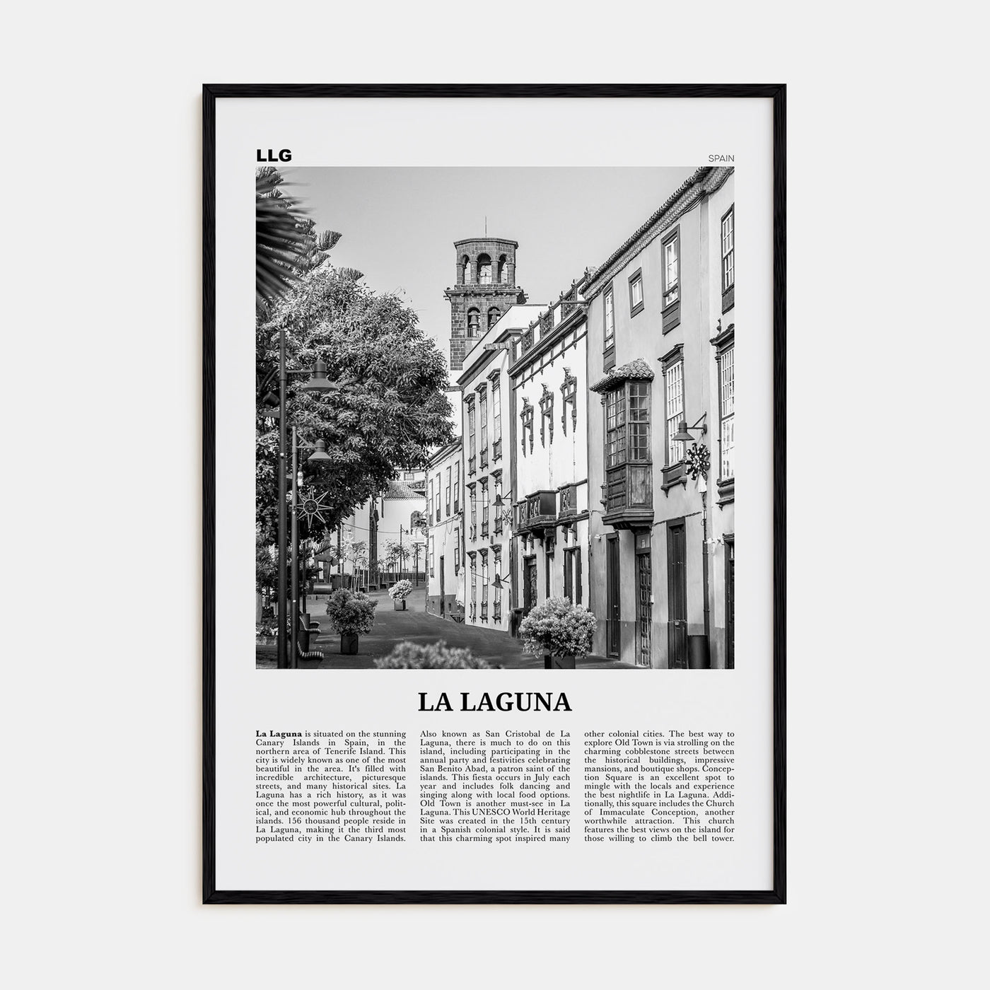 La Laguna Travel B&W Poster